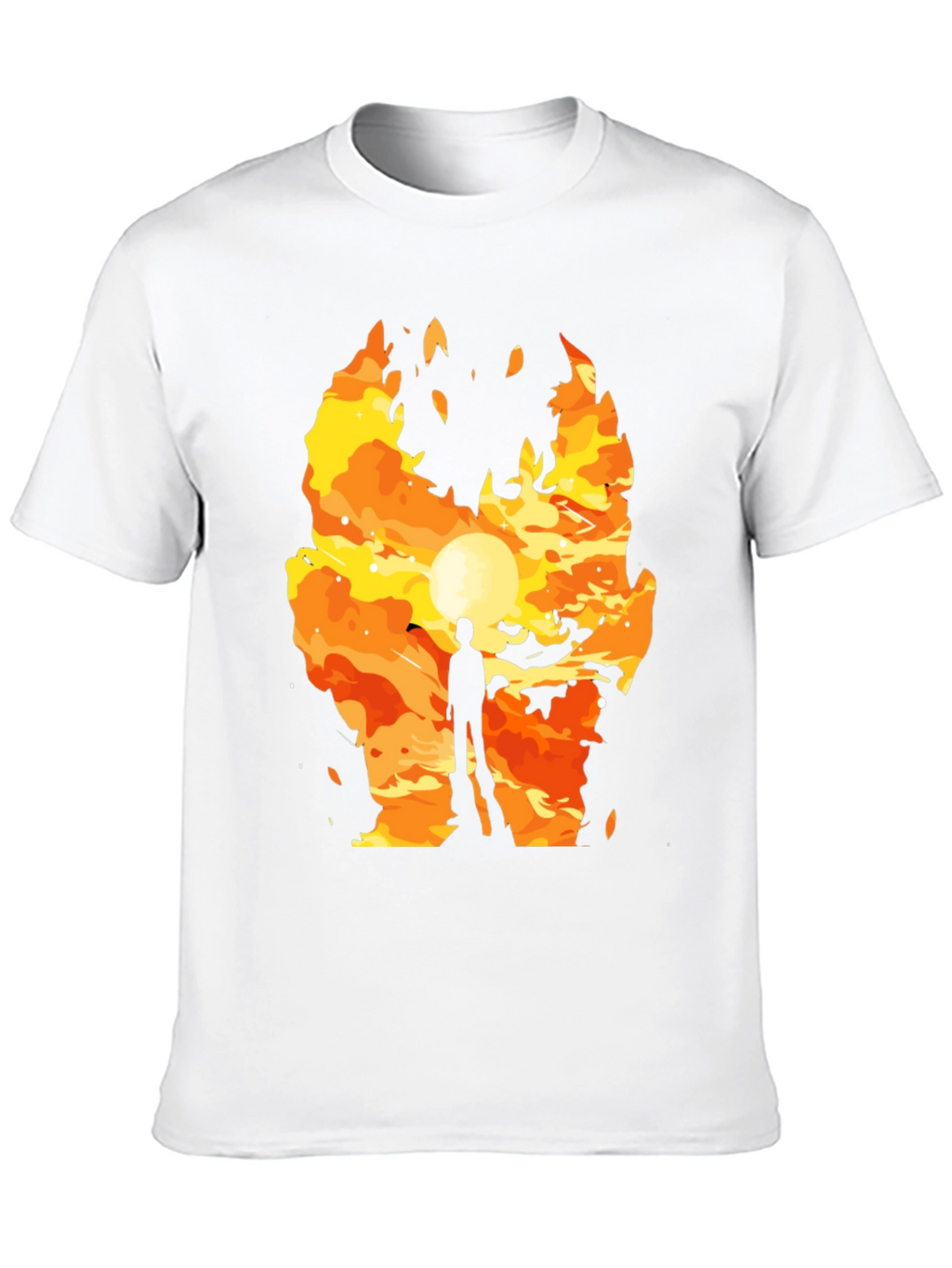 Fiery Silhouette Graphic T-Shirt