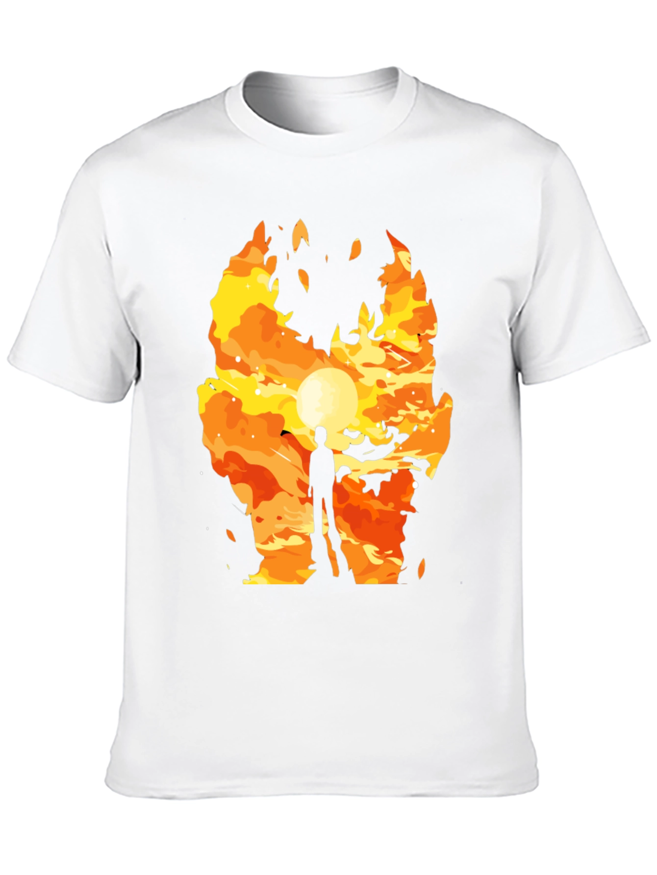 Fiery Silhouette Graphic T-Shirt
