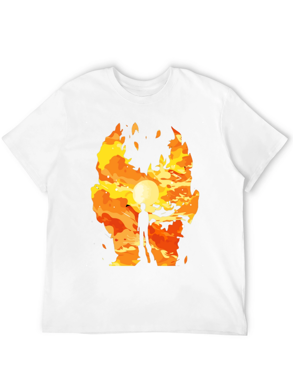 Fiery Silhouette Graphic T-Shirt