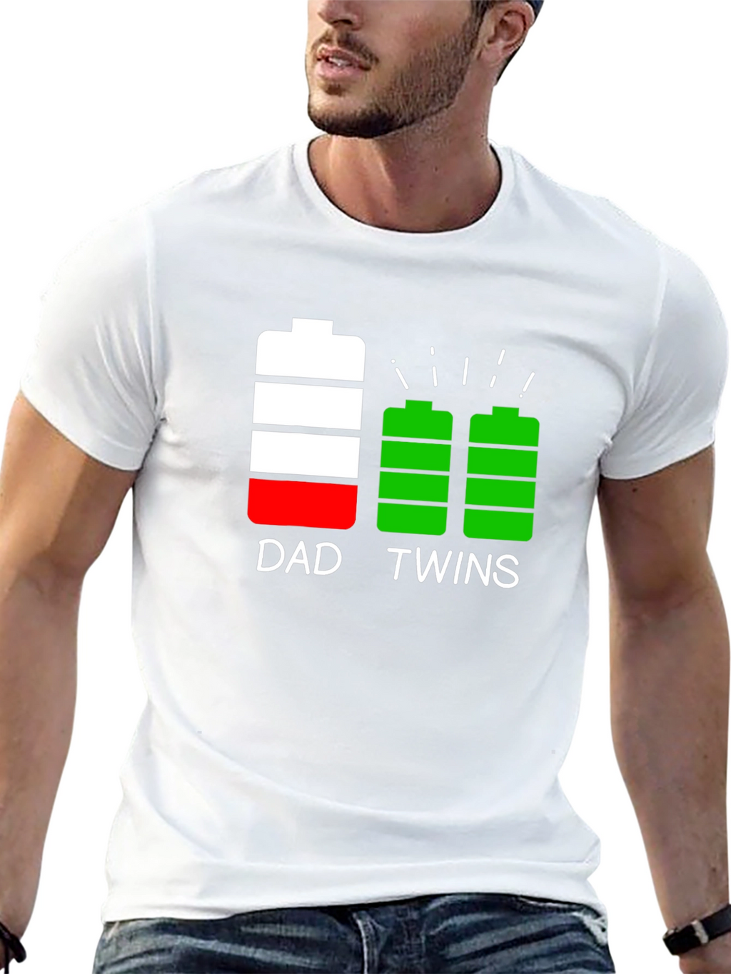 Dad Twins Battery T-Shirt