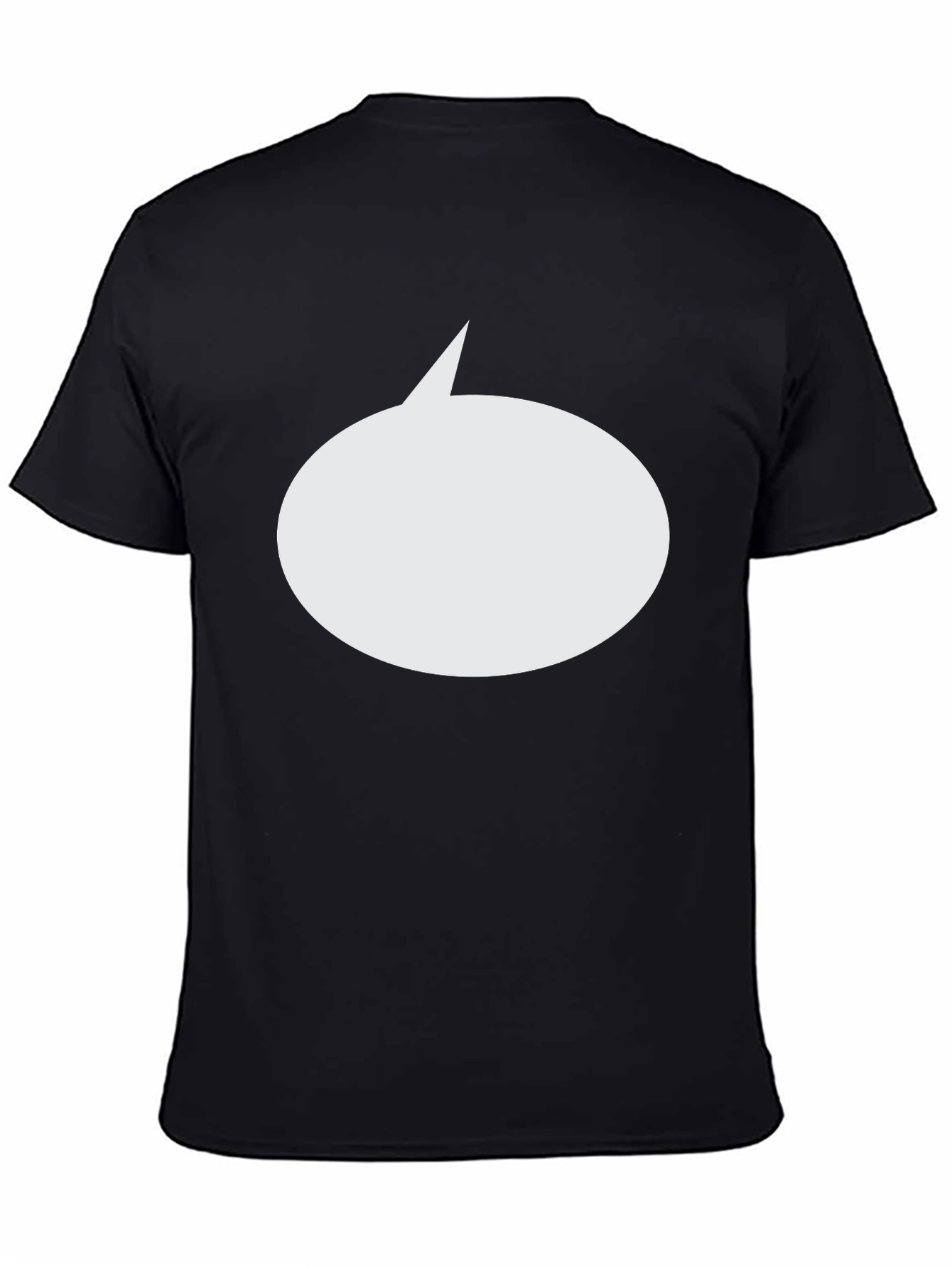 Mens Black T-Shirt with Blank Speech Bubble Design