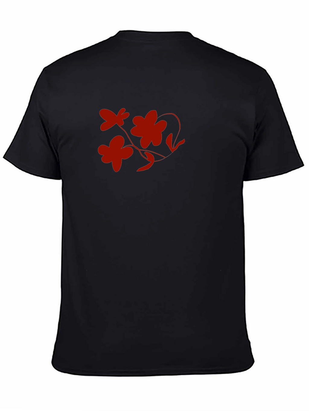 Floral Graphic Print T-Shirt - Black