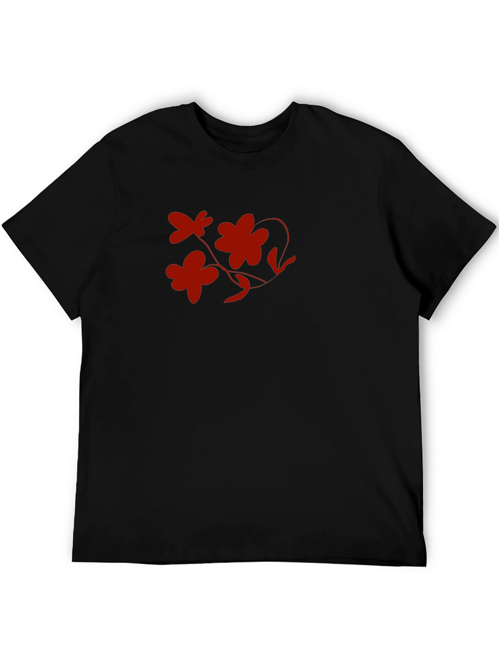 Floral Graphic Print T-Shirt - Black