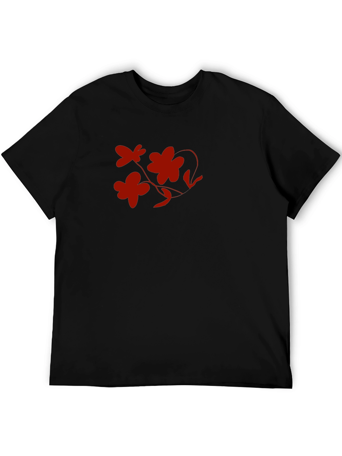 Floral Graphic Print T-Shirt - Black