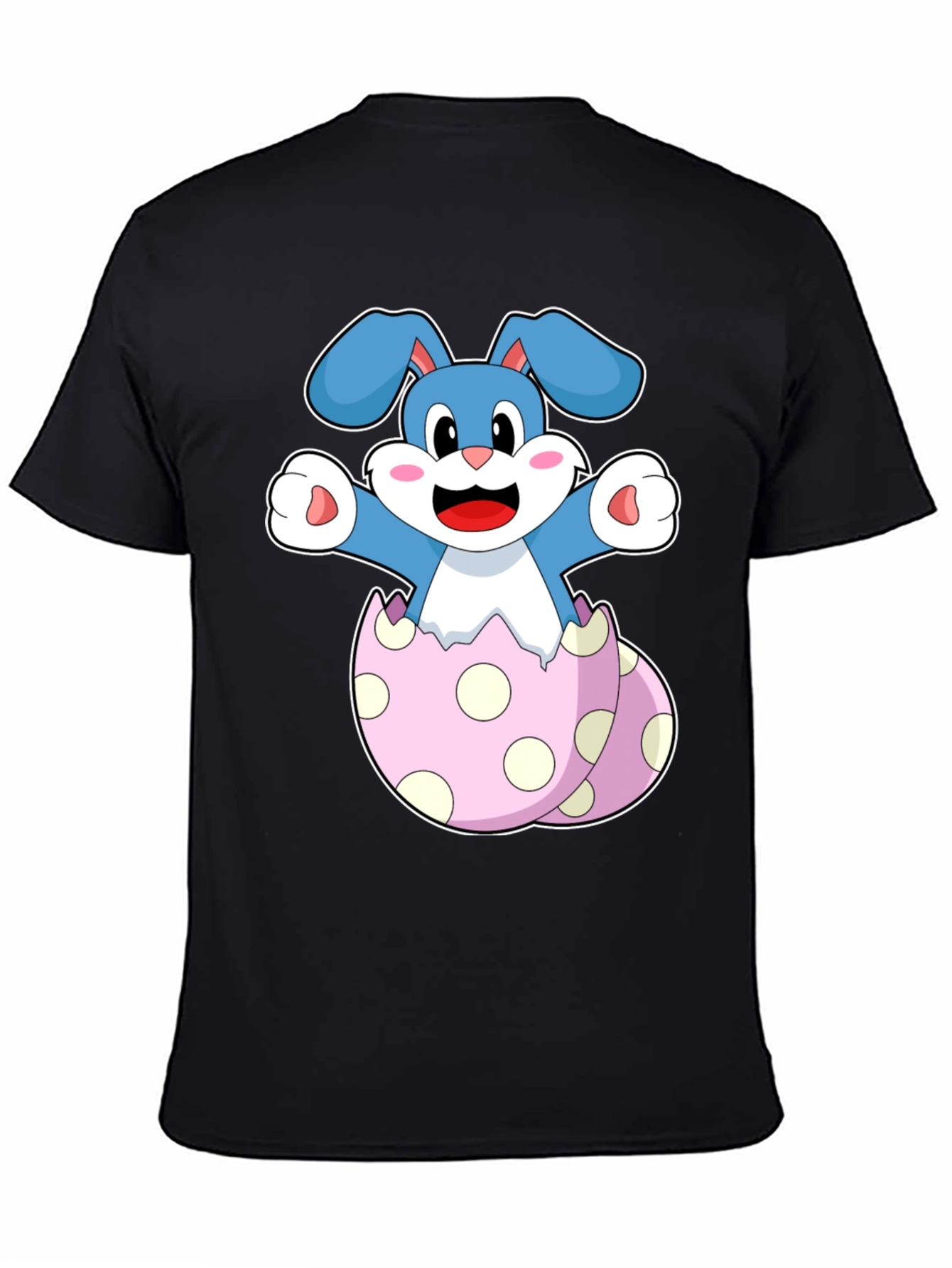 Cute Easter Bunny in Egg Mens Black T-Shirt