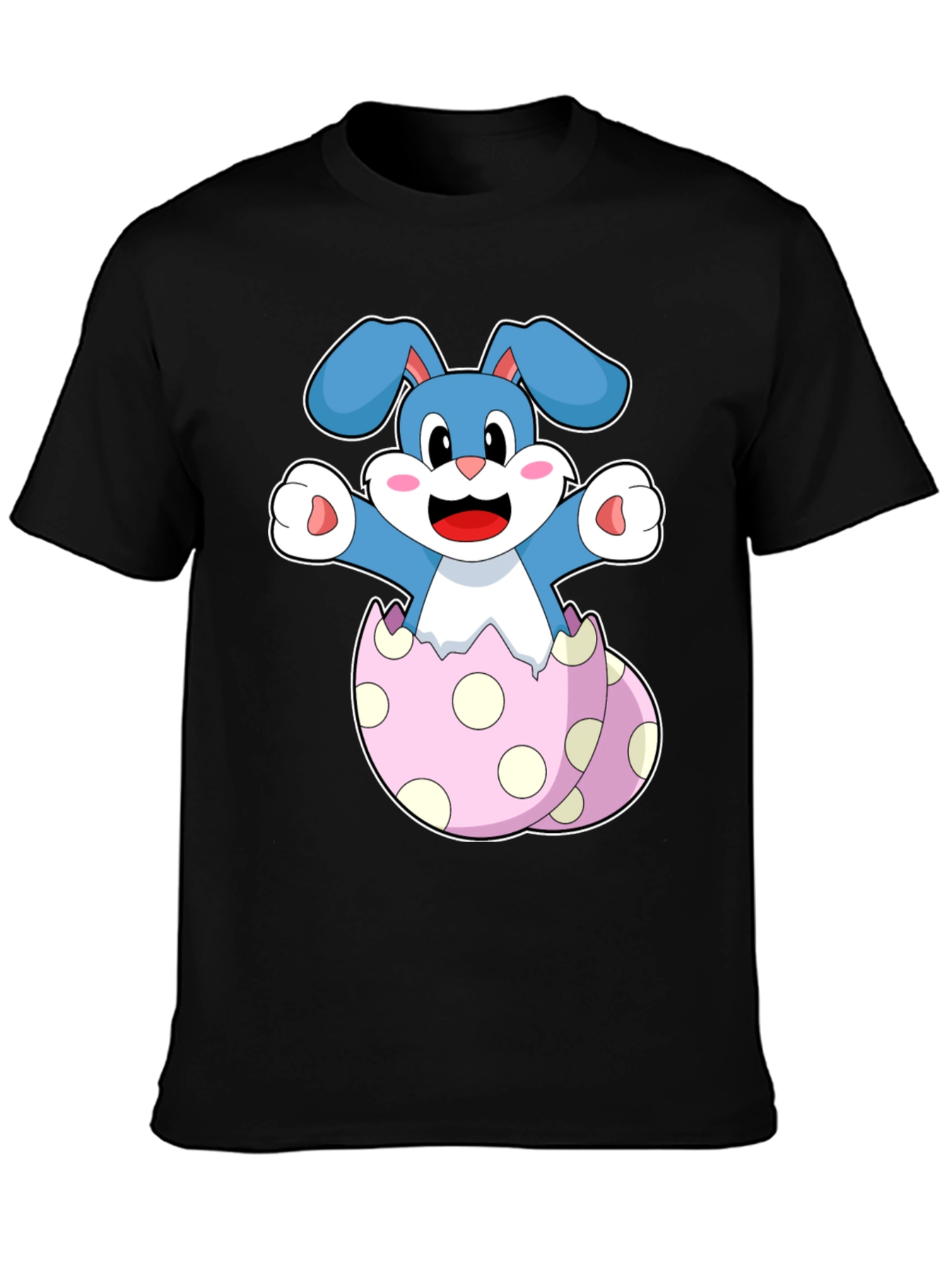 Cute Easter Bunny in Egg Mens Black T-Shirt