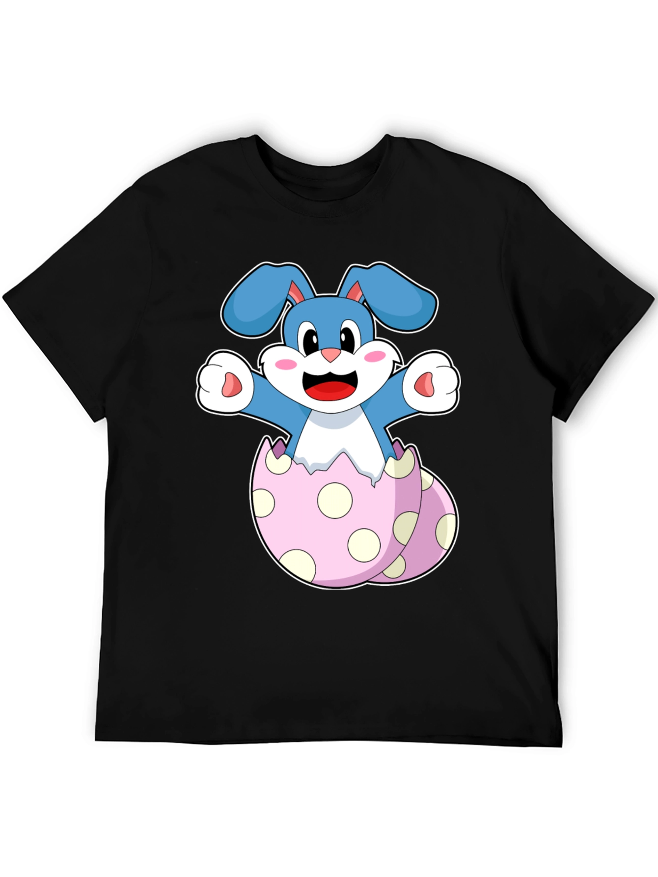 Cute Easter Bunny in Egg Mens Black T-Shirt