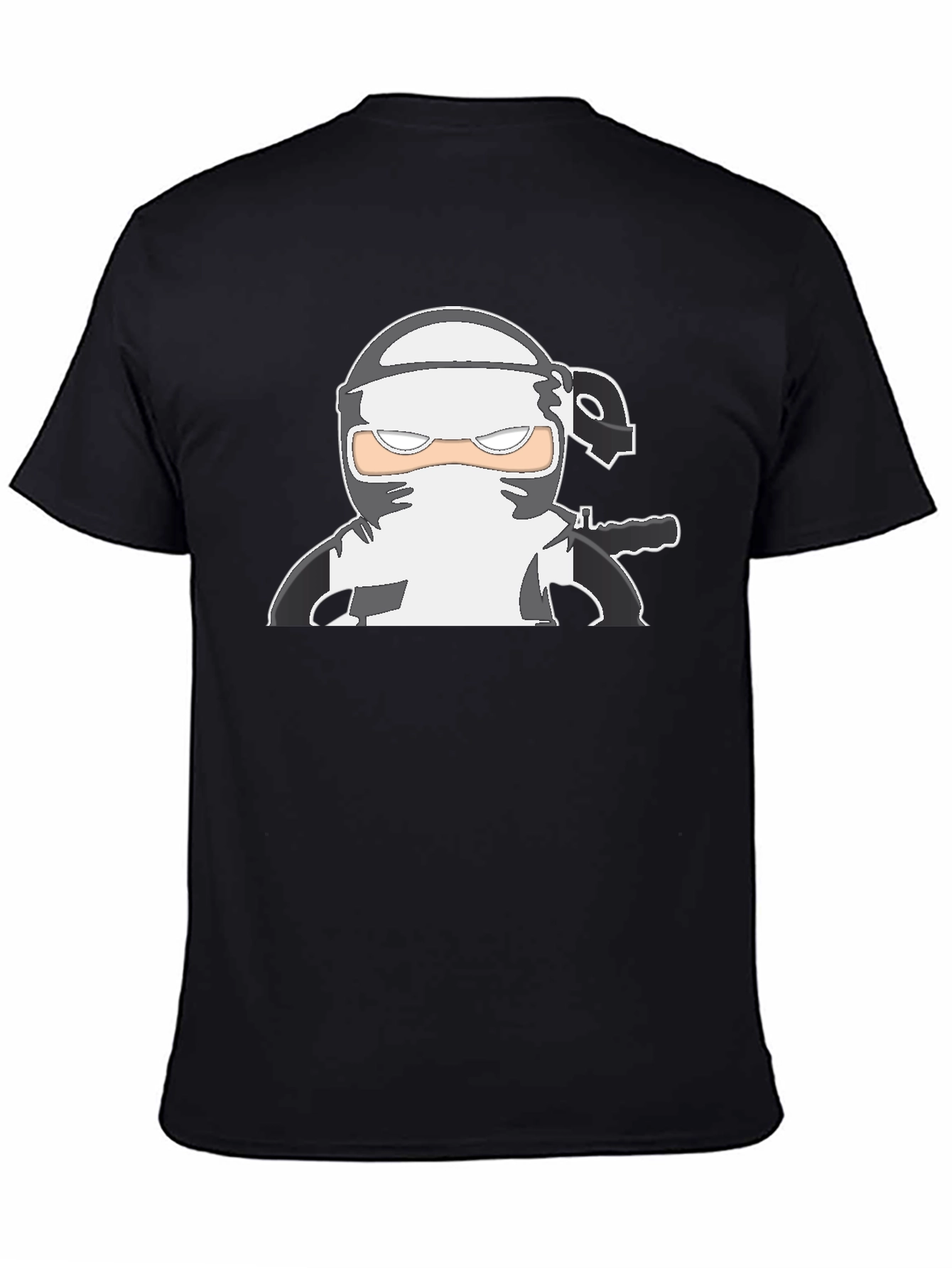 Ninja Graphic Print Black T-Shirt