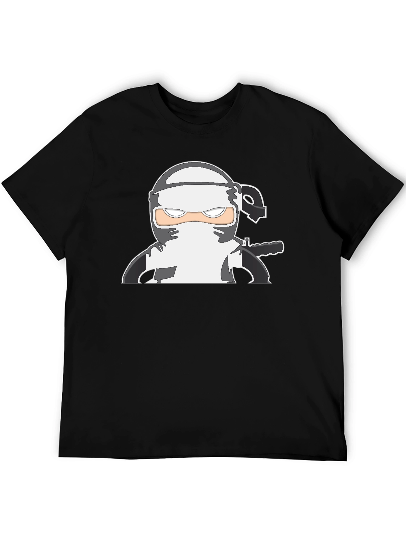 Ninja Graphic Print Black T-Shirt