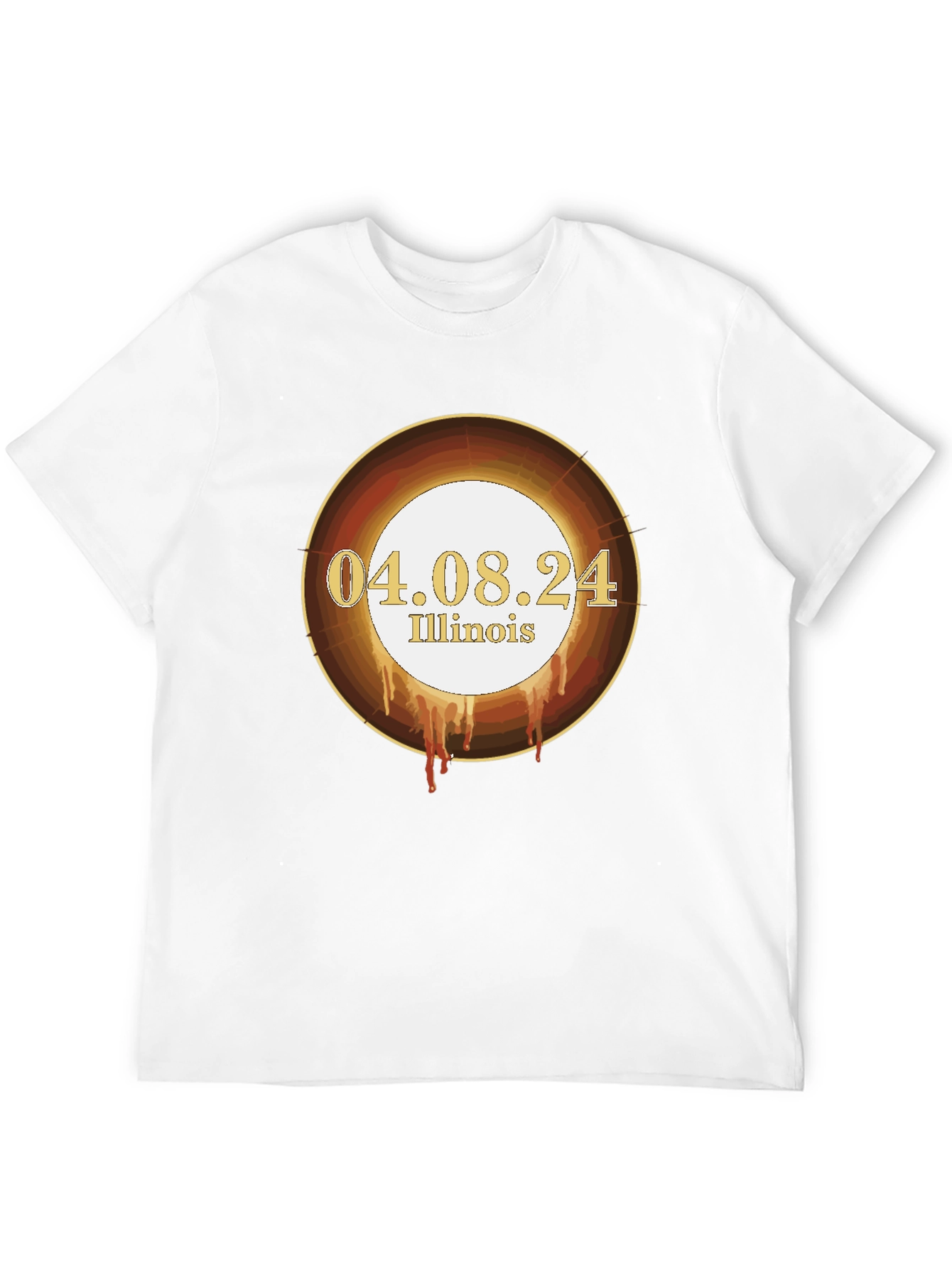 Illinois Solar Eclipse T-Shirt - April 8th 2024