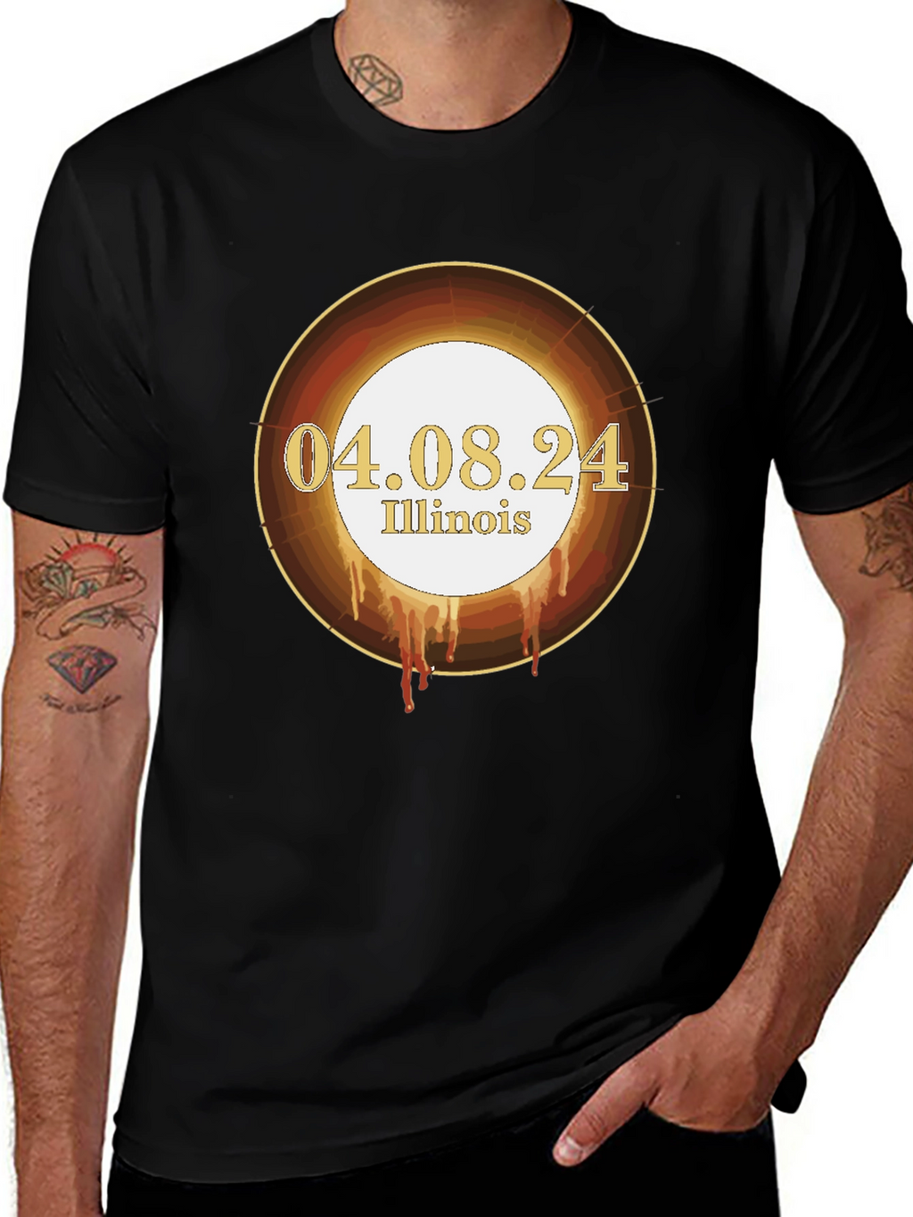 Illinois Solar Eclipse T-Shirt - April 8th 2024
