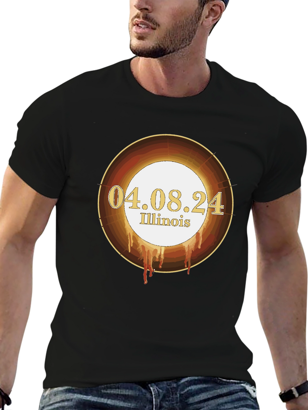 Illinois Solar Eclipse T-Shirt - April 8th 2024