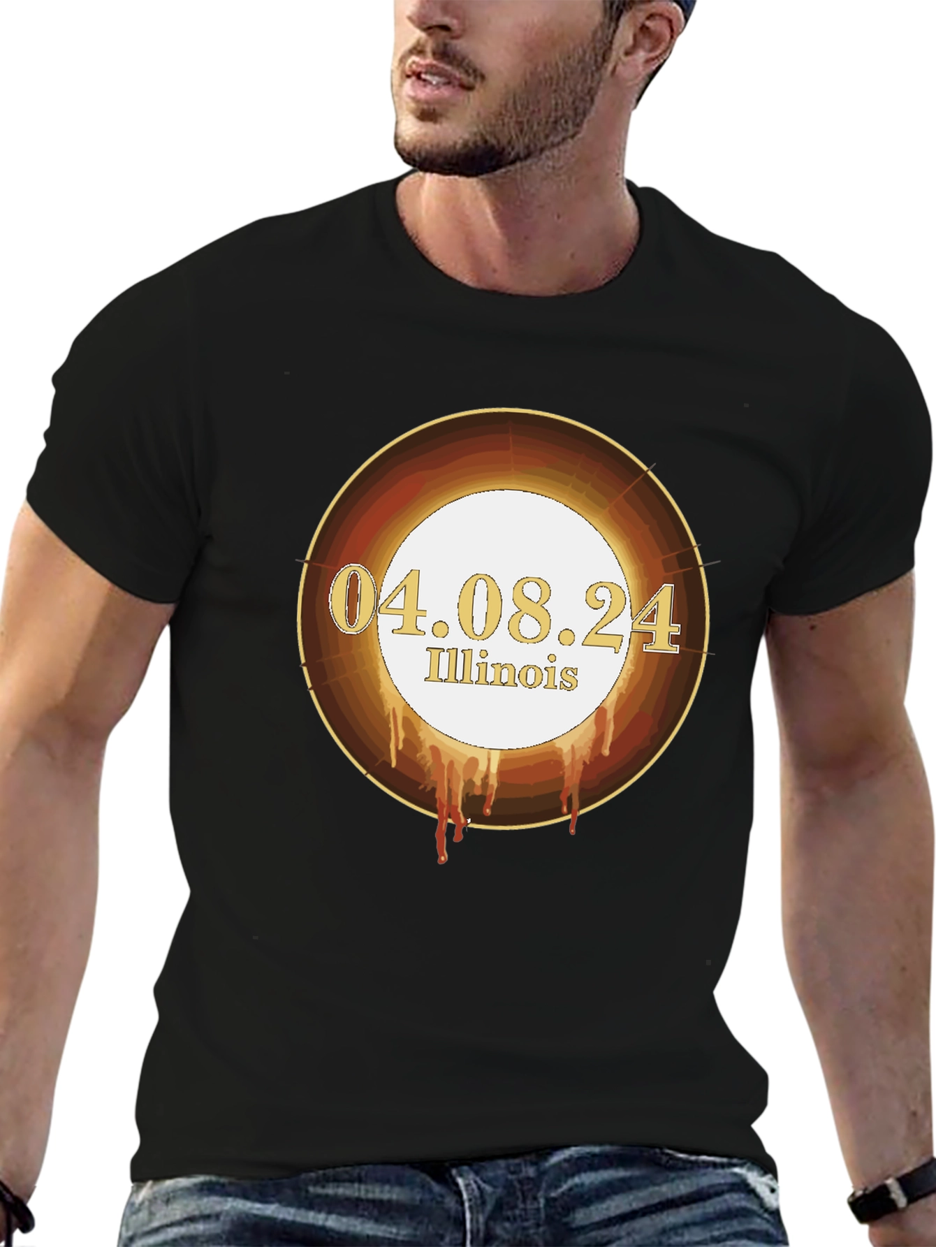 Illinois Solar Eclipse T-Shirt - April 8th 2024