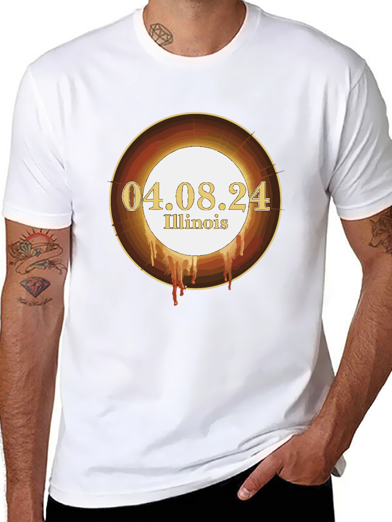 Illinois Solar Eclipse T-Shirt - April 8th 2024