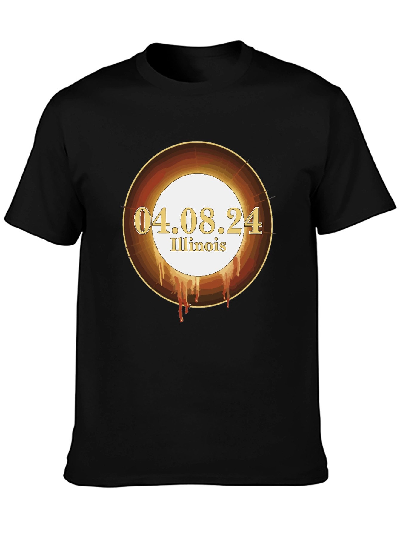 Illinois Solar Eclipse T-Shirt - April 8th 2024
