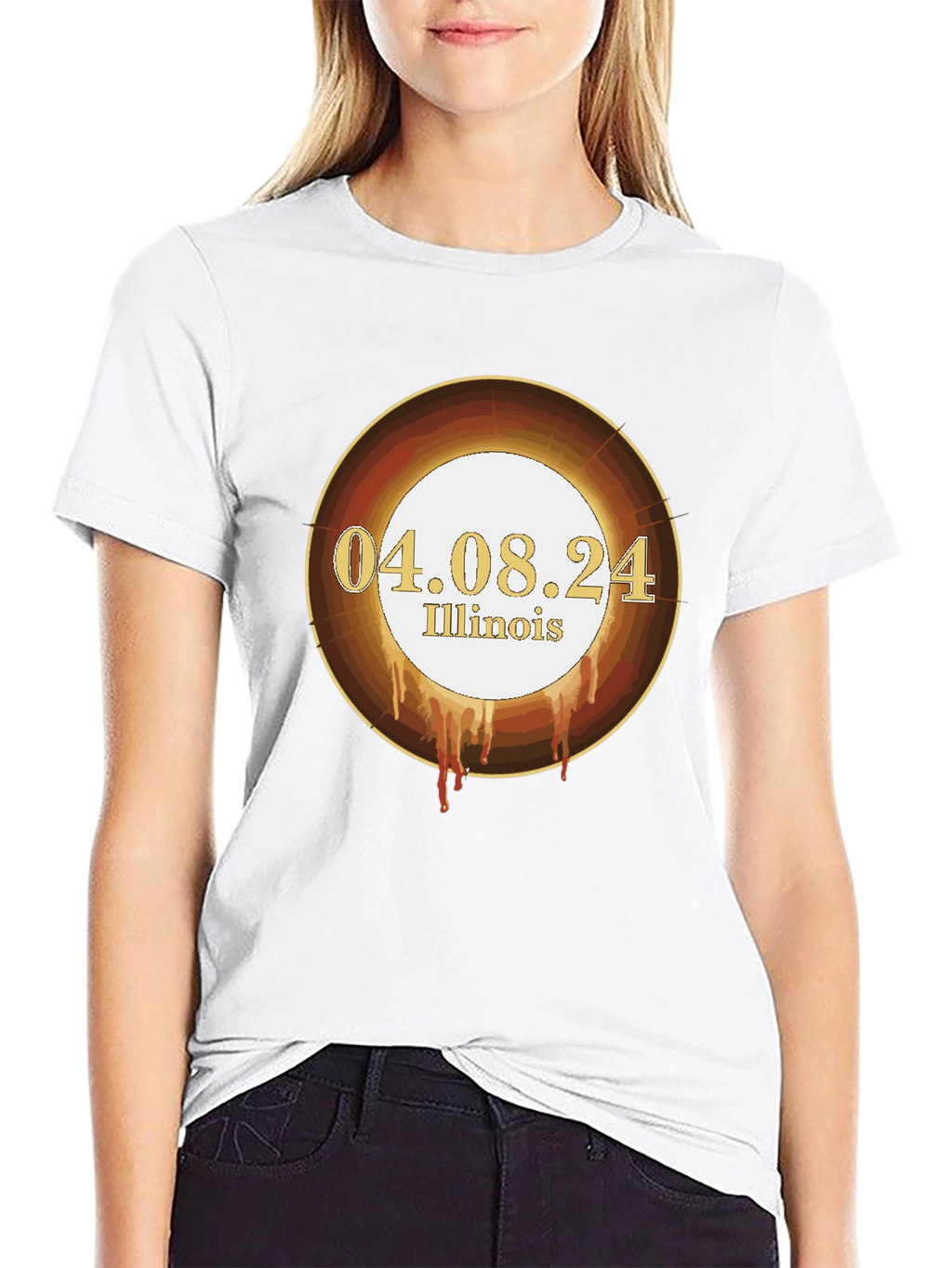 Illinois Solar Eclipse T-Shirt - April 8th 2024