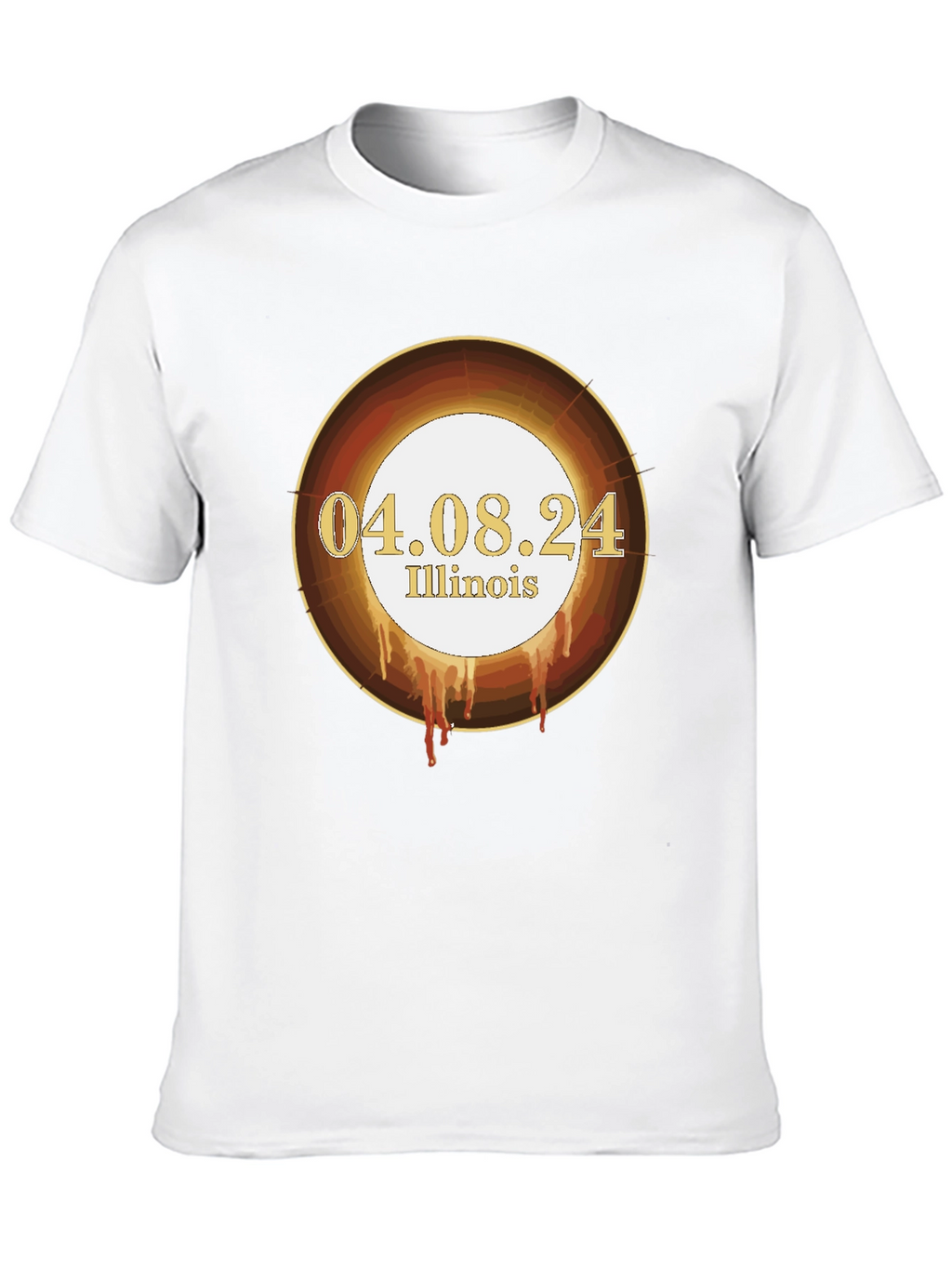 Illinois Solar Eclipse T-Shirt - April 8th 2024