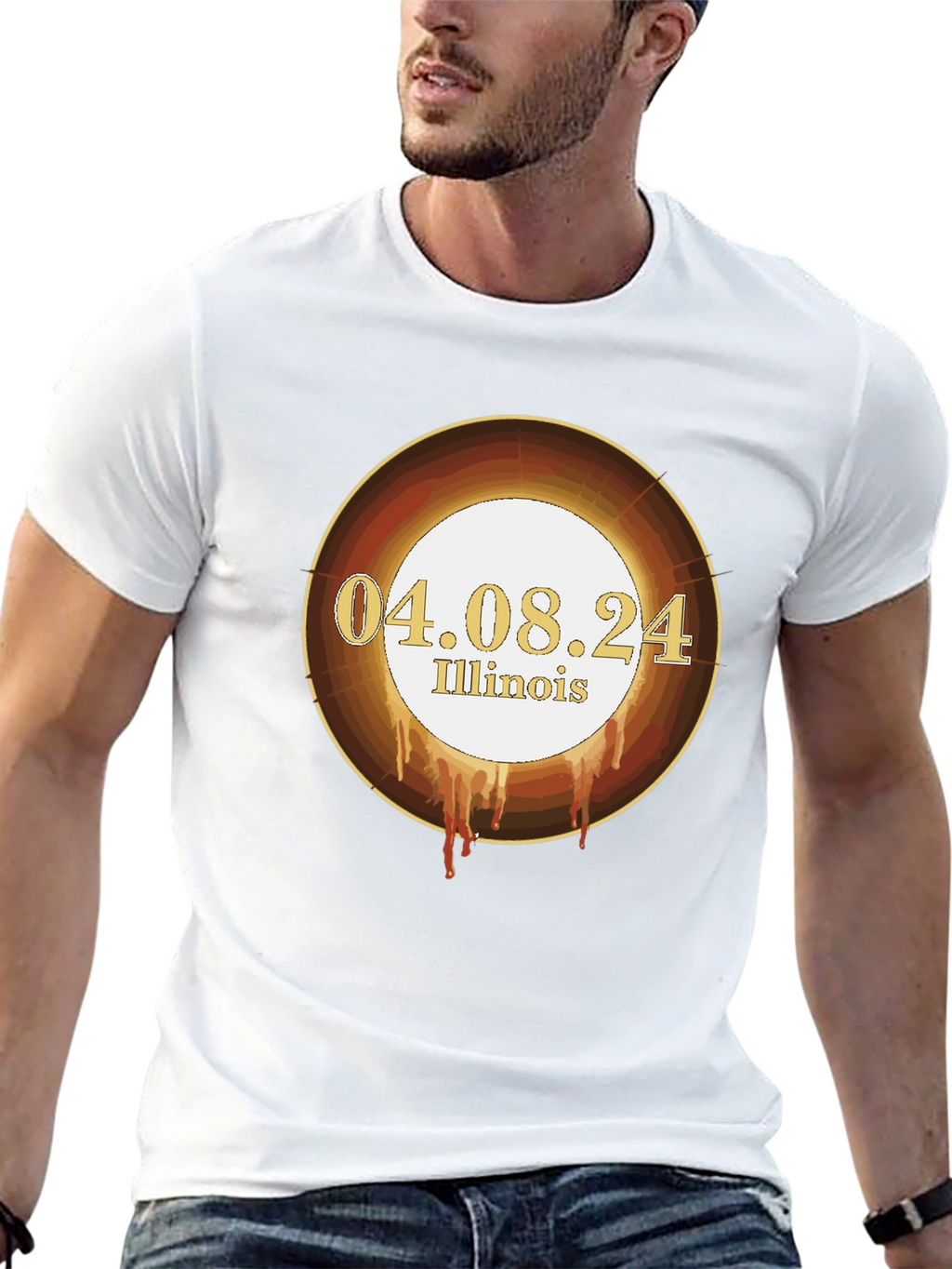 Illinois Solar Eclipse T-Shirt - April 8th 2024