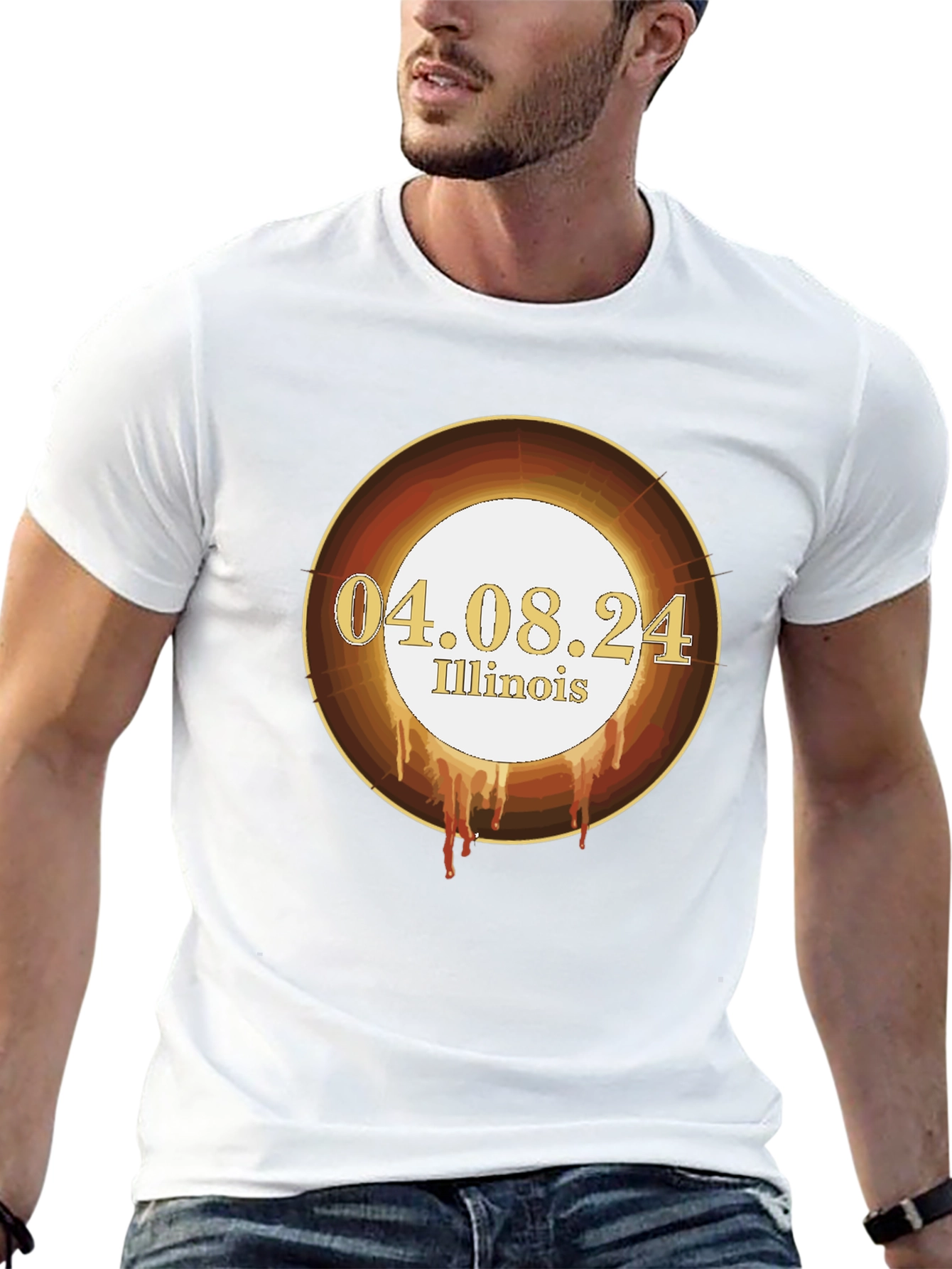 Illinois Solar Eclipse T-Shirt - April 8th 2024