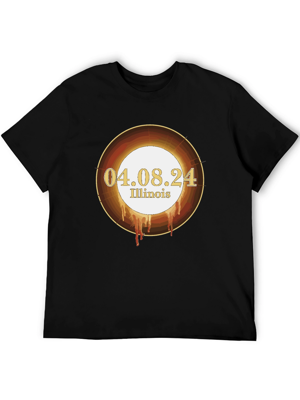 Illinois Solar Eclipse T-Shirt - April 8th 2024