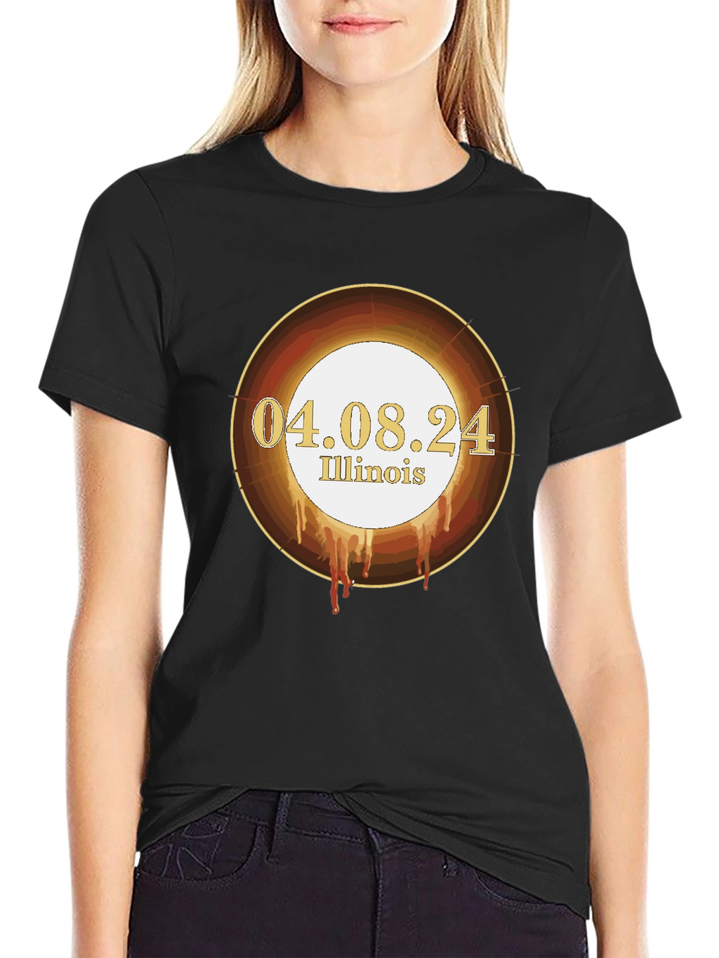 Illinois Solar Eclipse T-Shirt - April 8th 2024