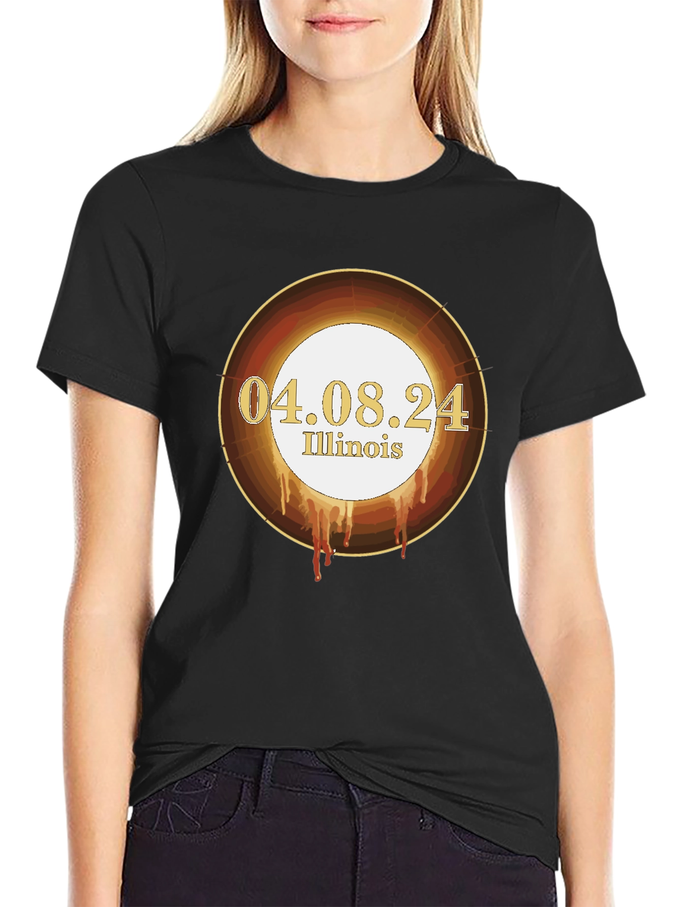 Illinois Solar Eclipse T-Shirt - April 8th 2024