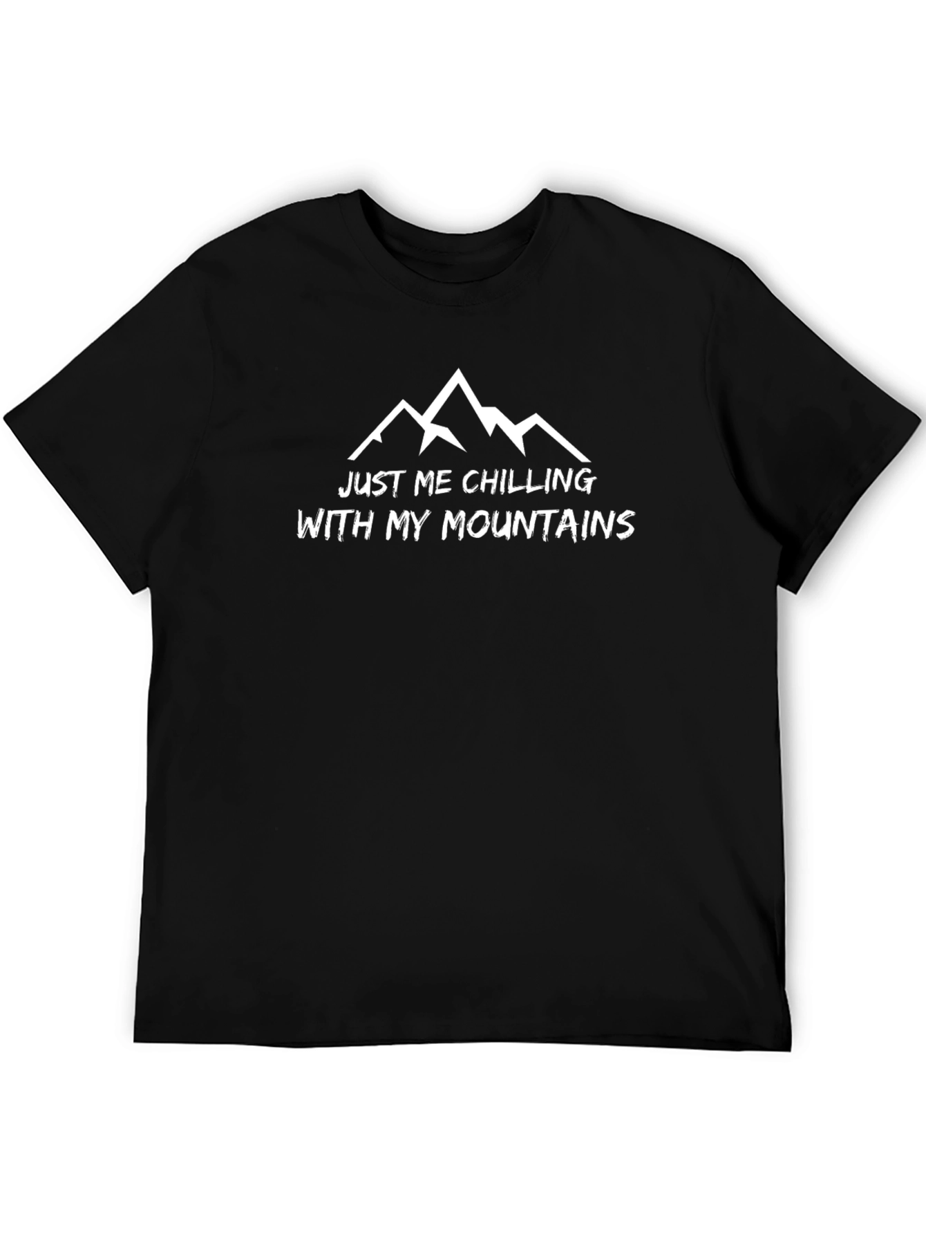 Chilling with My Mountains Black Graphic Tee