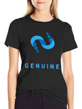 Genuine Graphic Tee - Stylish Blue Design Soft Cotton