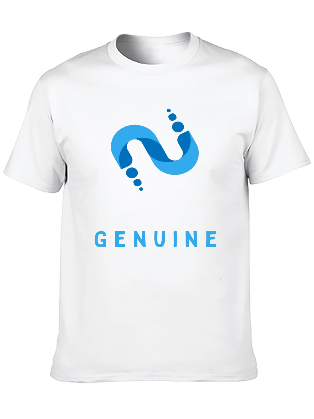 Genuine Graphic Tee - Stylish Blue Design Soft Cotton