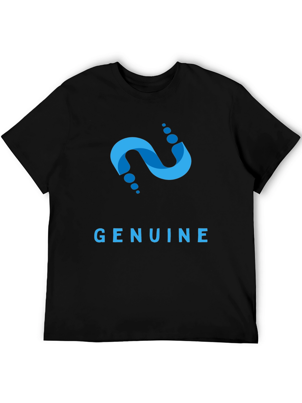 Genuine Graphic Tee - Stylish Blue Design Soft Cotton