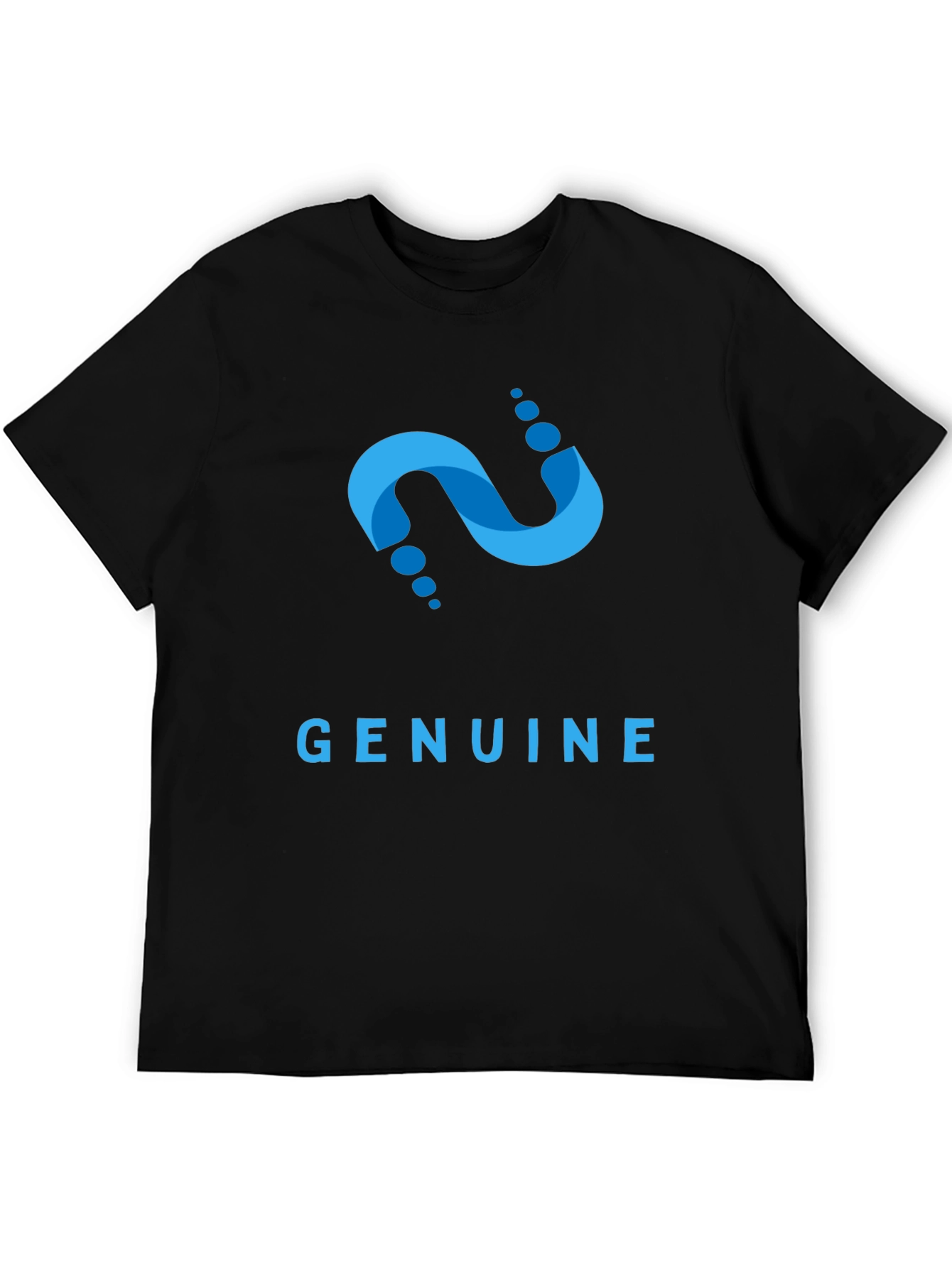 Genuine Graphic Tee - Stylish Blue Design Soft Cotton