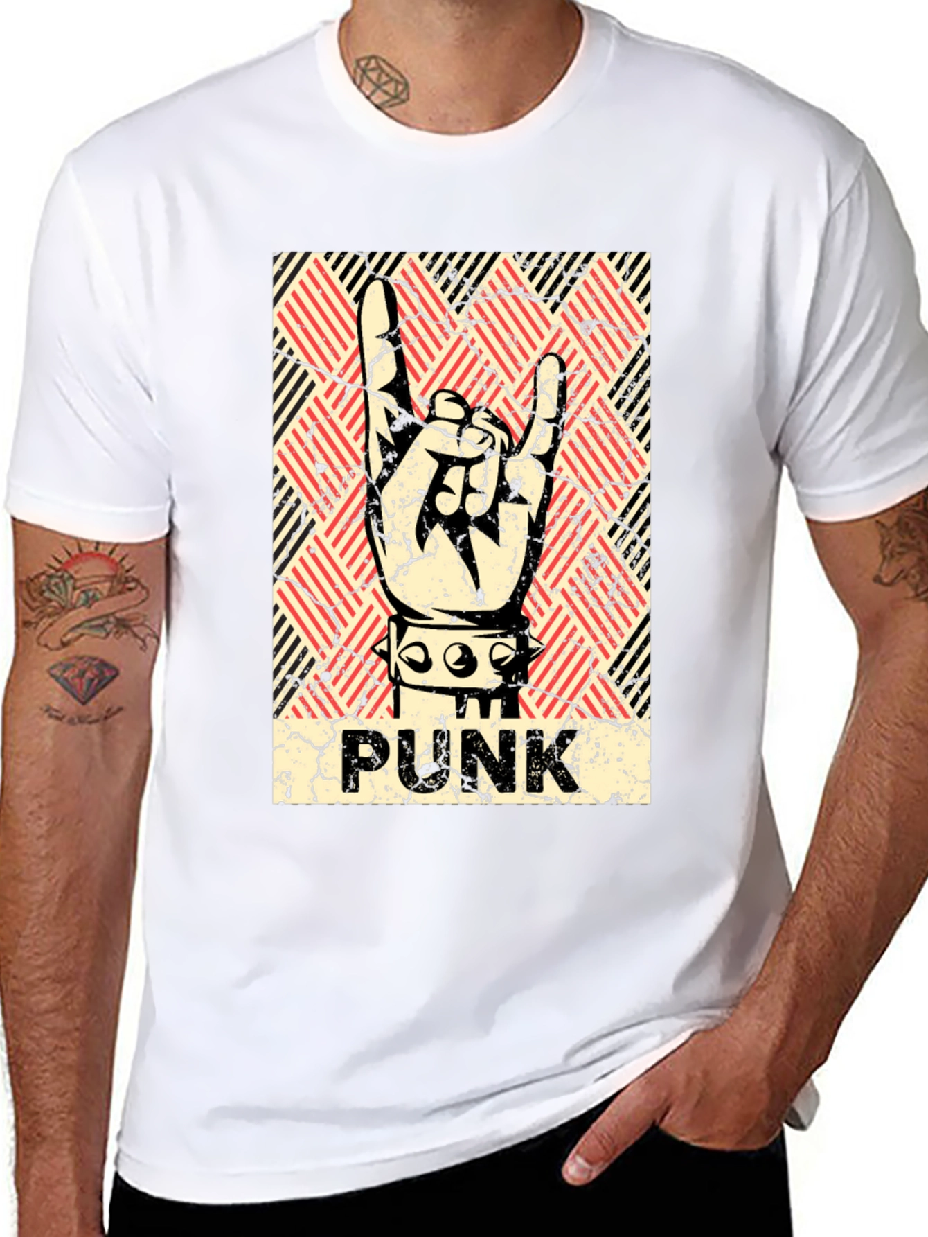 Punk Rock Hand Sign T-Shirt - Black