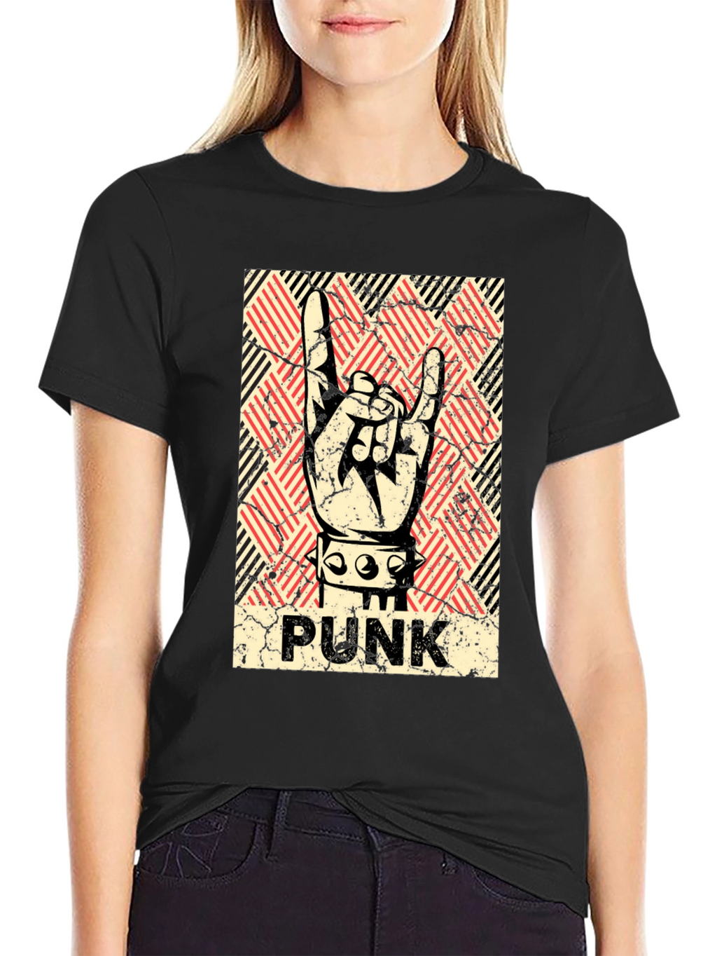 Punk Rock Hand Sign T-Shirt - Black