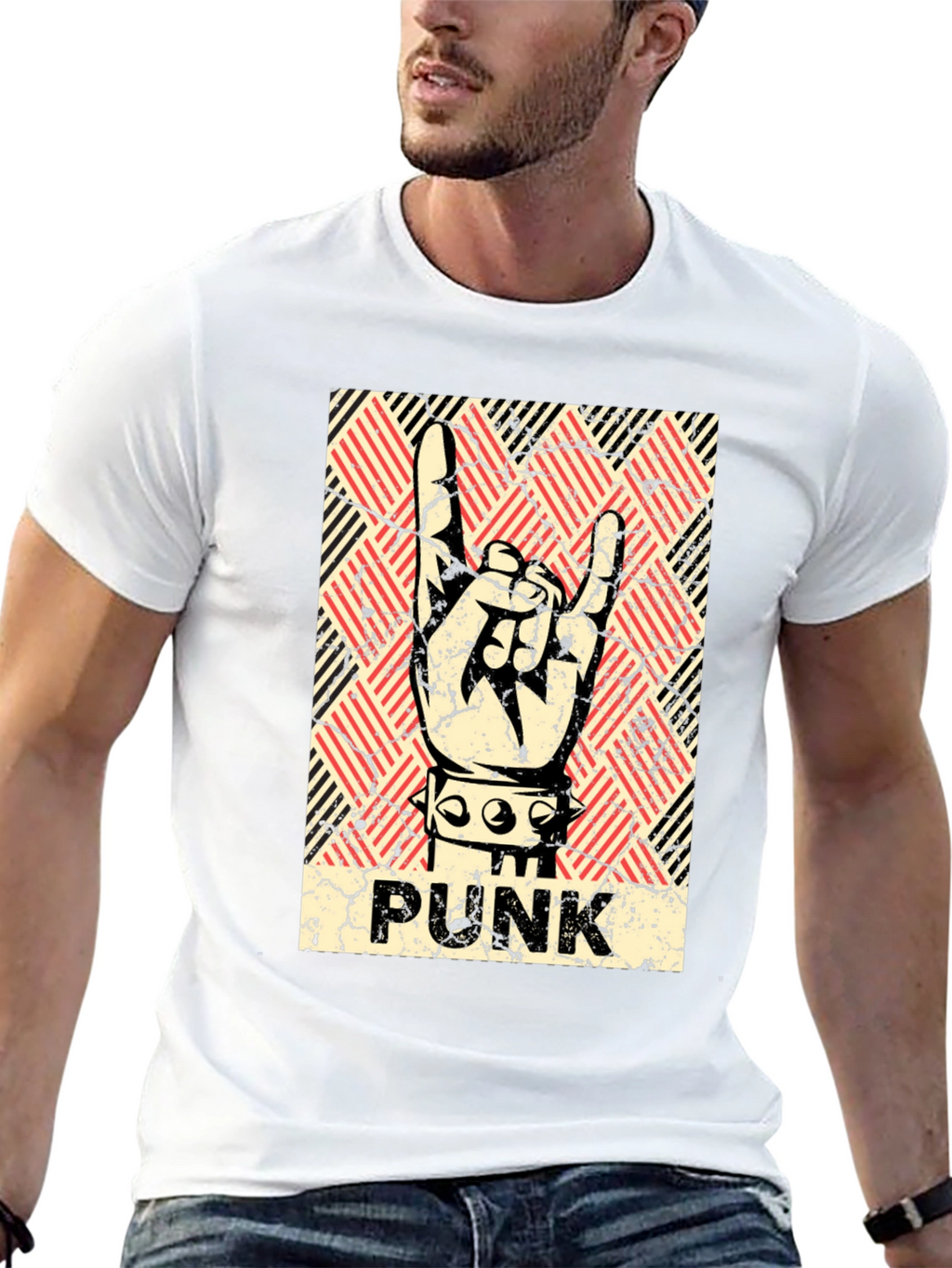 Punk Rock Hand Sign T-Shirt - Black