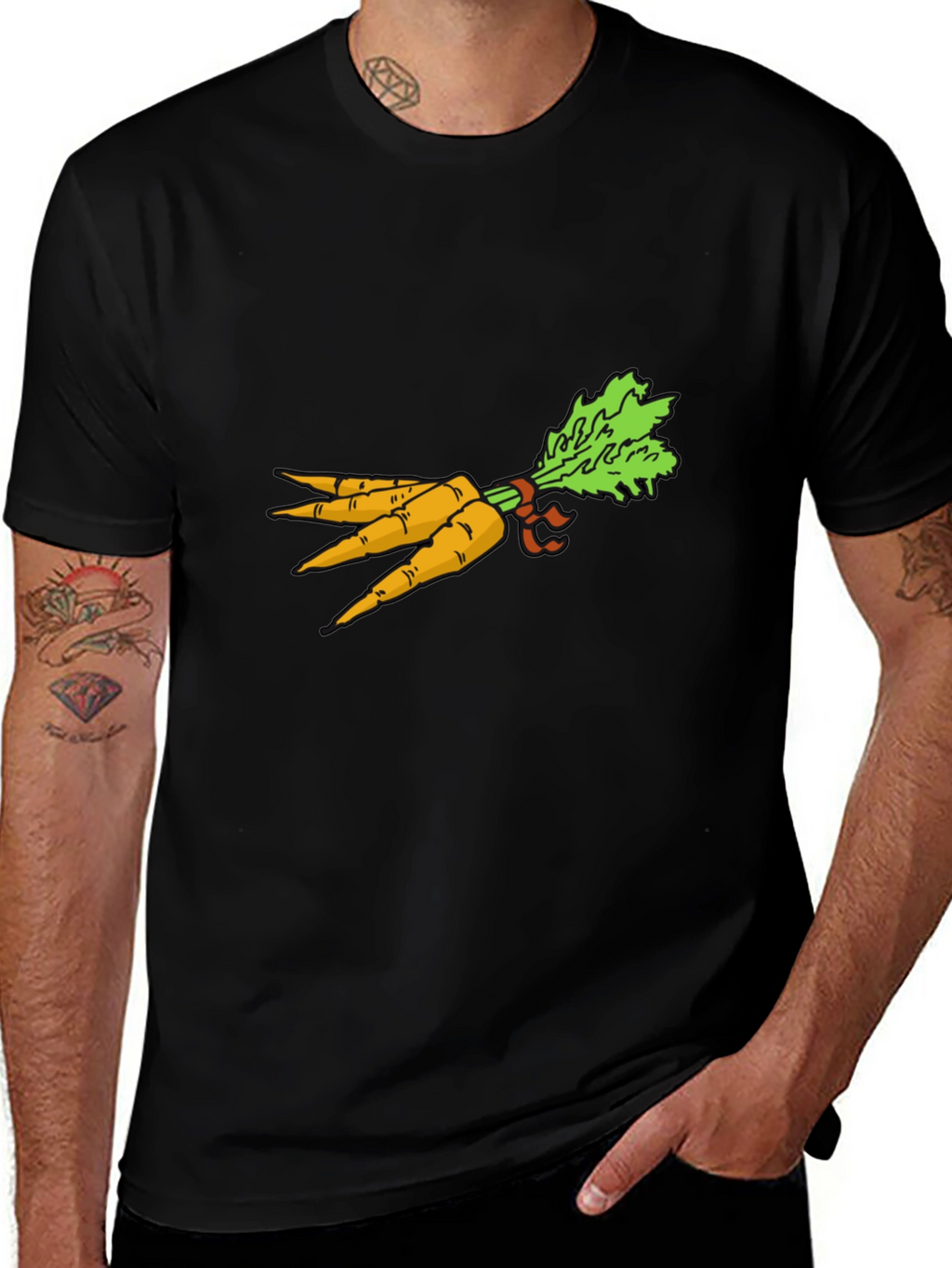Carrot Bunch Graphic Tee - Black T-Shirt