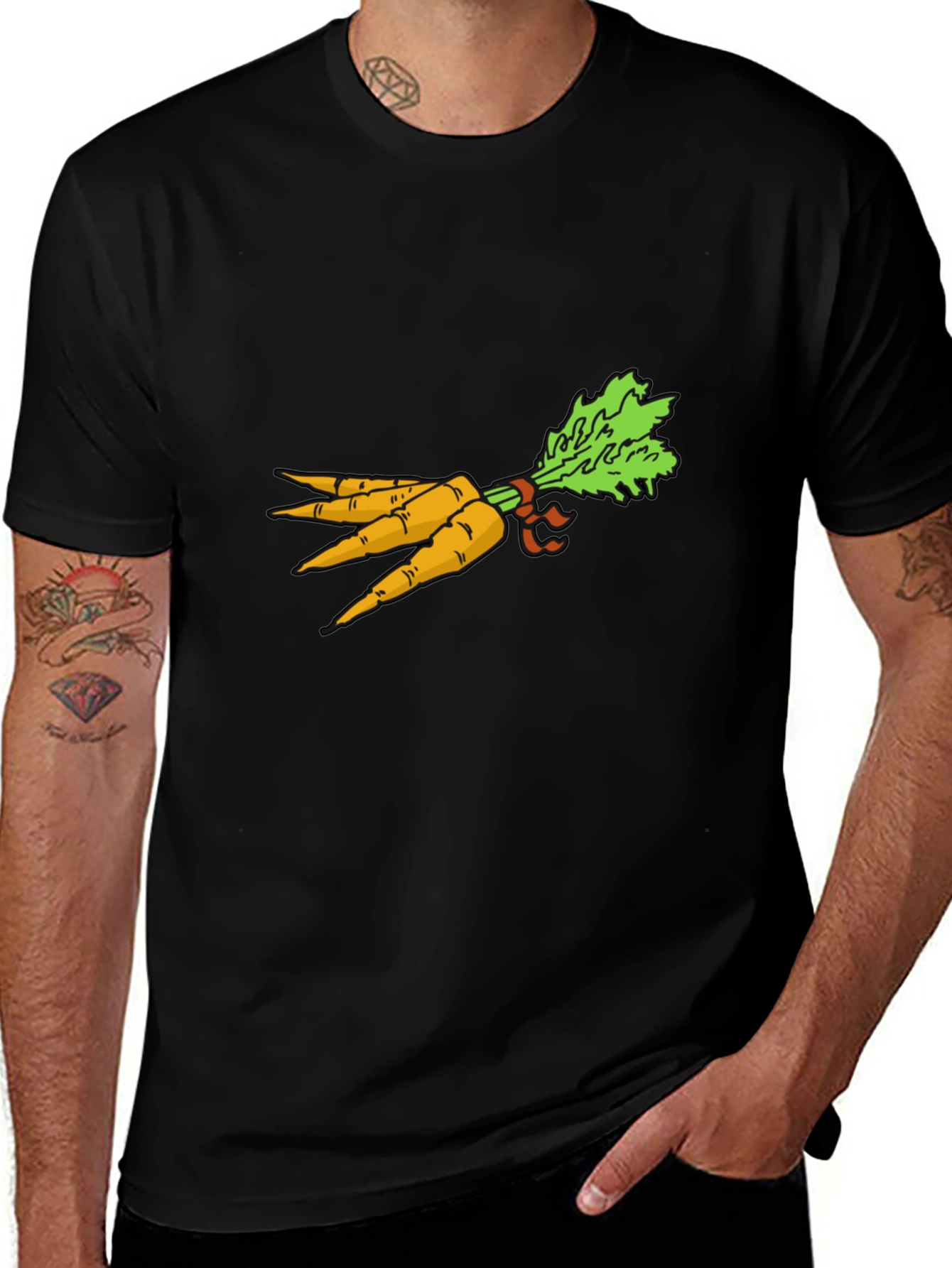 Carrot Bunch Graphic Tee - Black T-Shirt