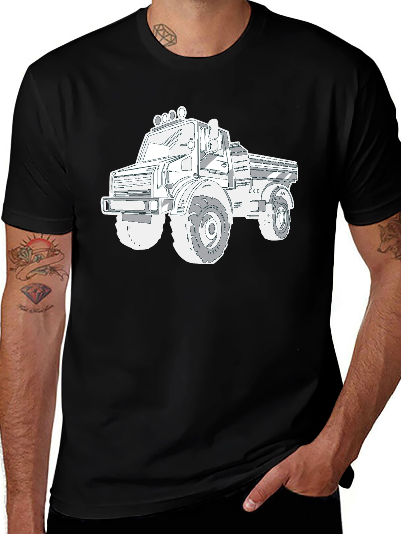 Black Truck Graphic Tee - Off-Road Vehicle Design