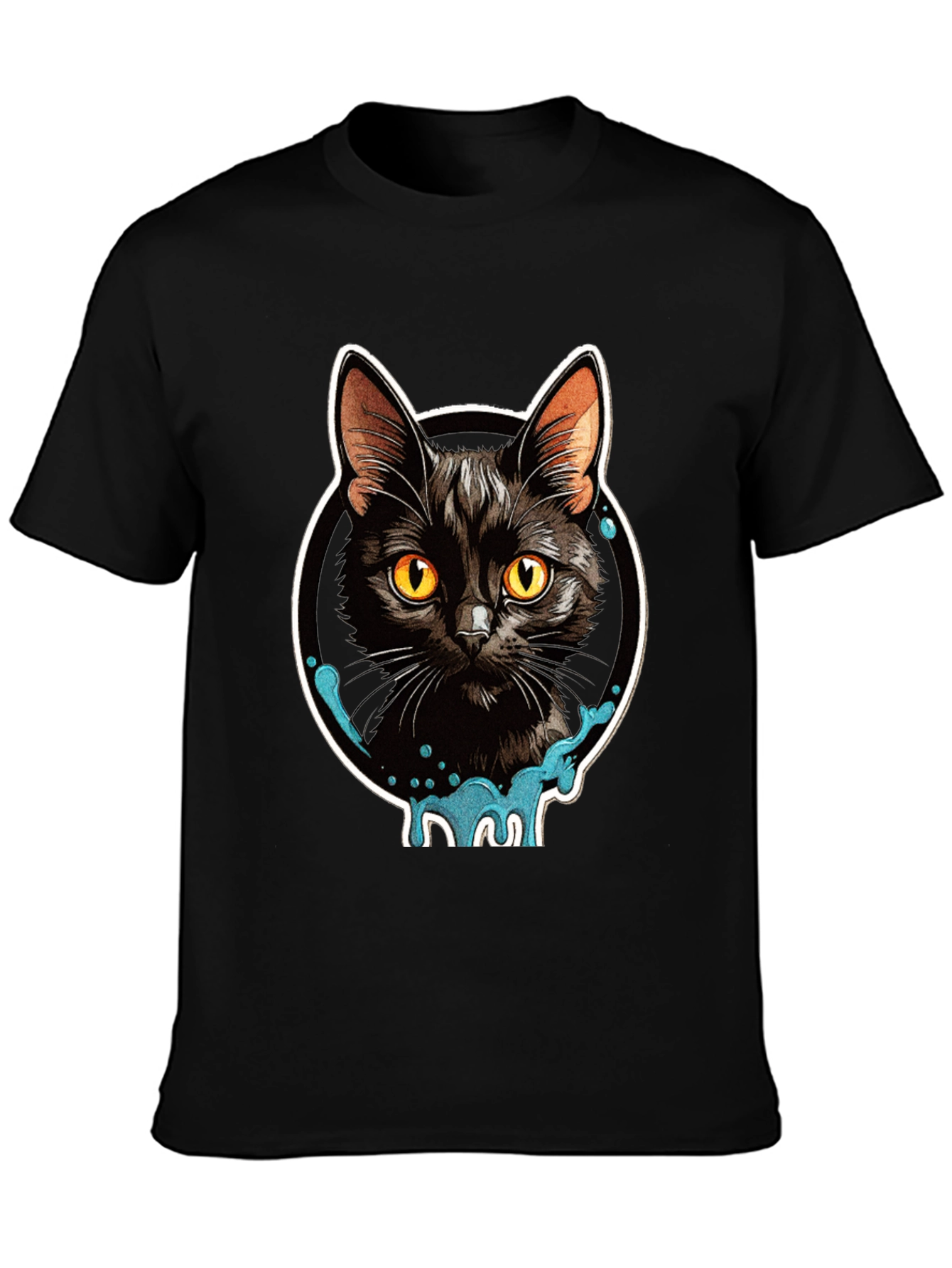 Black Cat Graphic T-Shirt - Mens Casual Tee