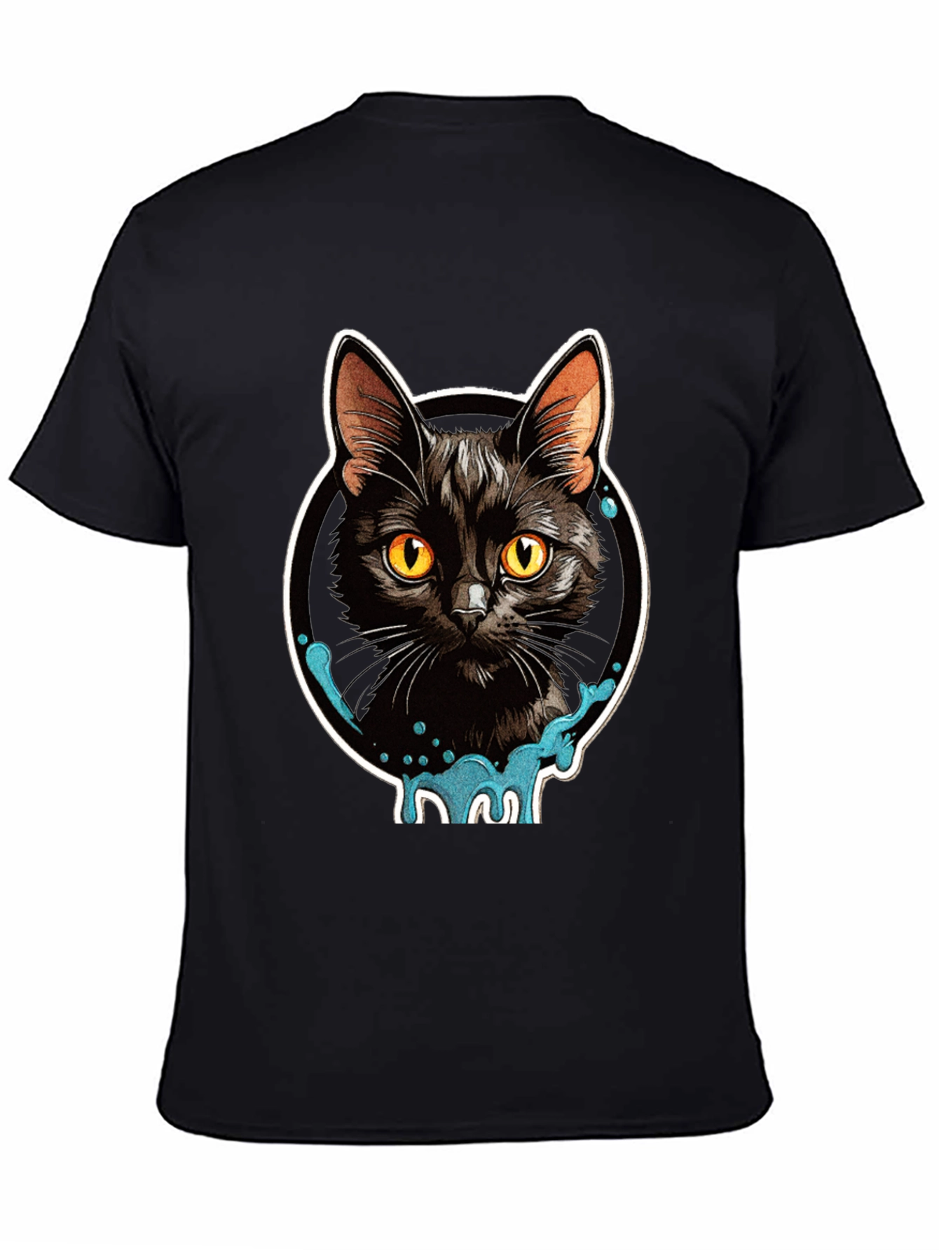 Black Cat Graphic T-Shirt - Mens Casual Tee