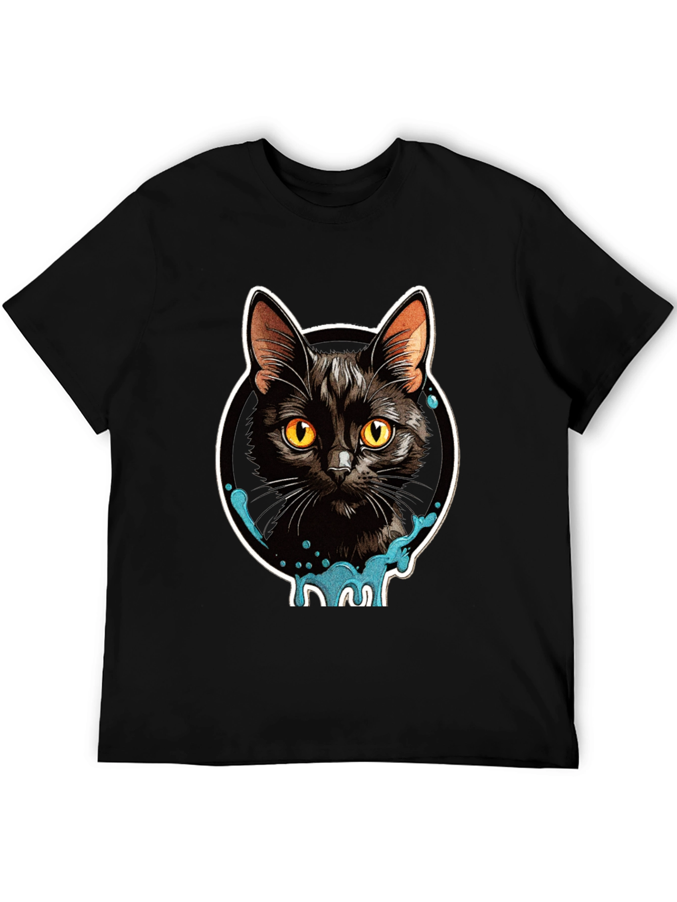 Black Cat Graphic T-Shirt - Mens Casual Tee