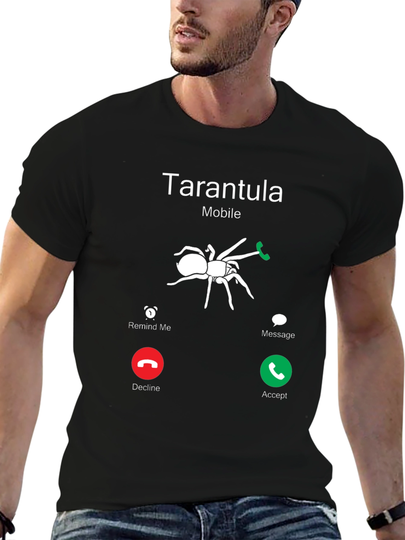 Tarantula Incoming Call Funny Graphic T-Shirt