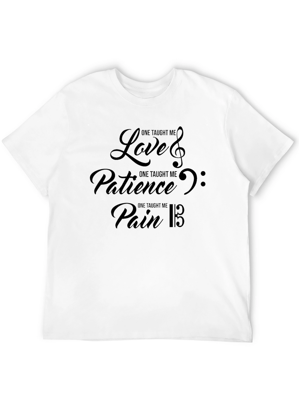 Music Motif T-Shirt: Love Patience & Pain