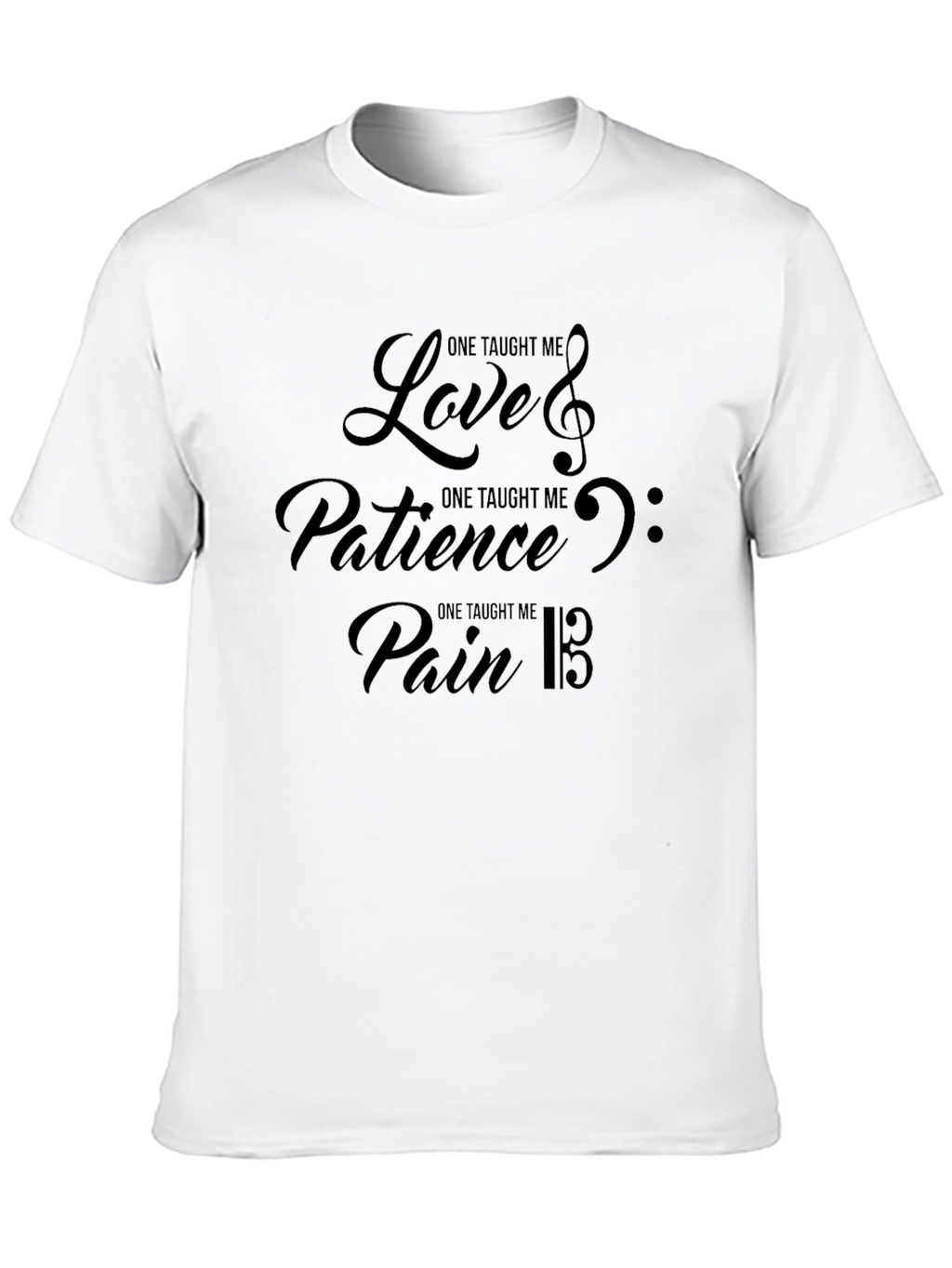 Music Motif T-Shirt: Love Patience & Pain