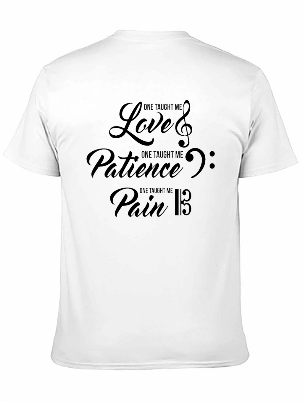 Music Motif T-Shirt: Love Patience & Pain