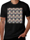 Monstera Leaf Pattern Black T-Shirt