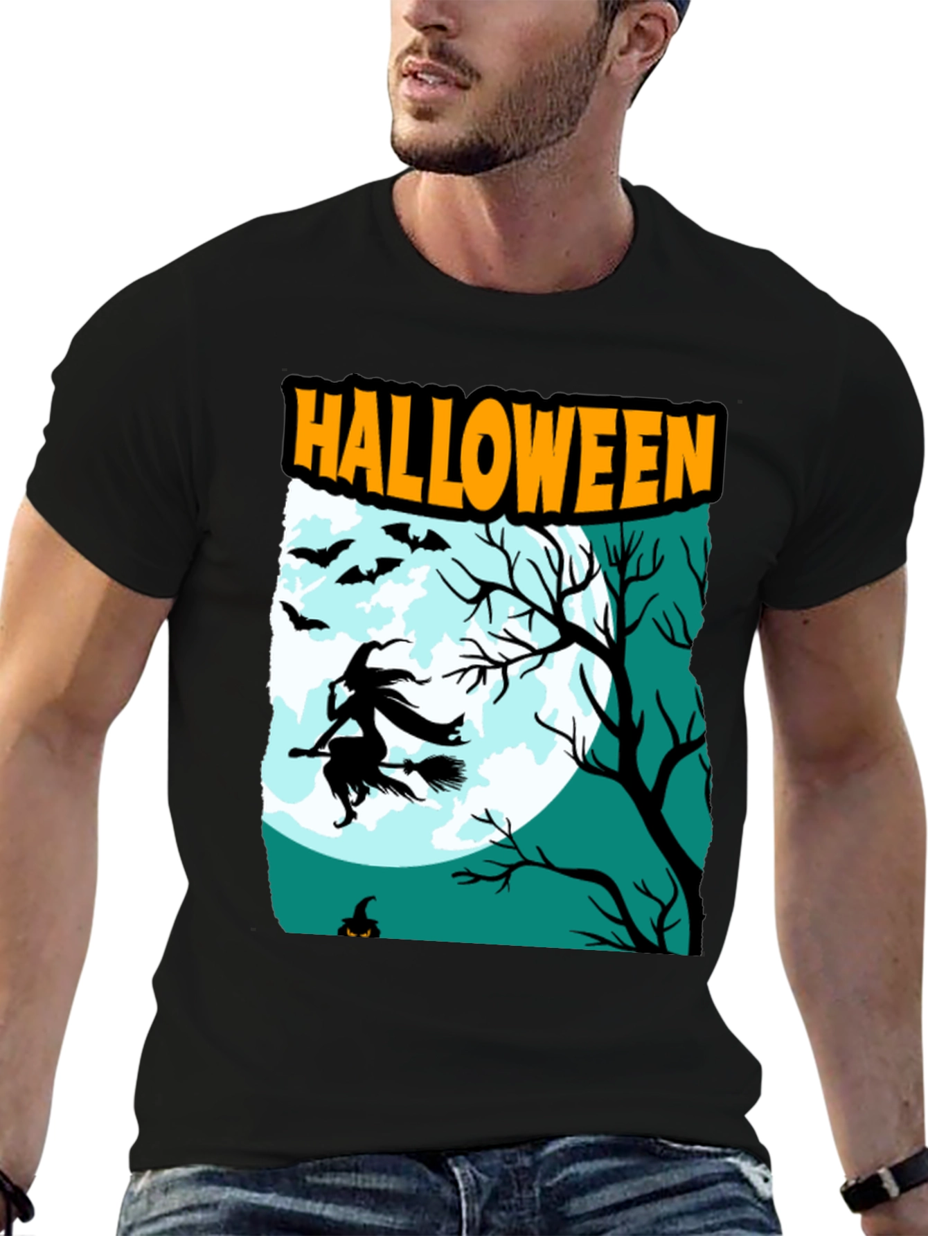 Halloween Witch Graphic T-Shirt