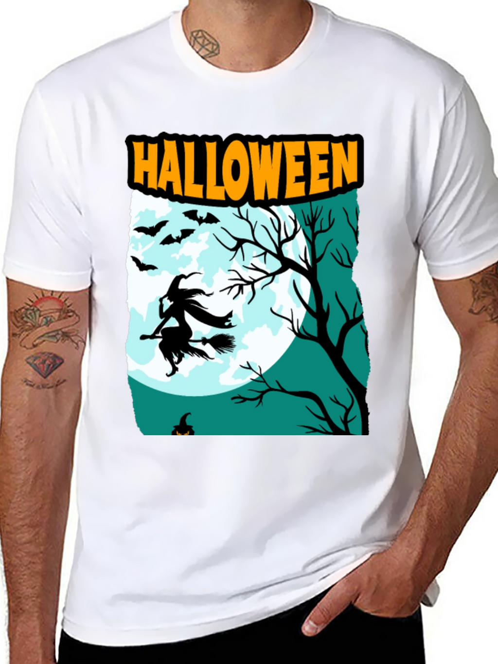 Halloween Witch Graphic T-Shirt