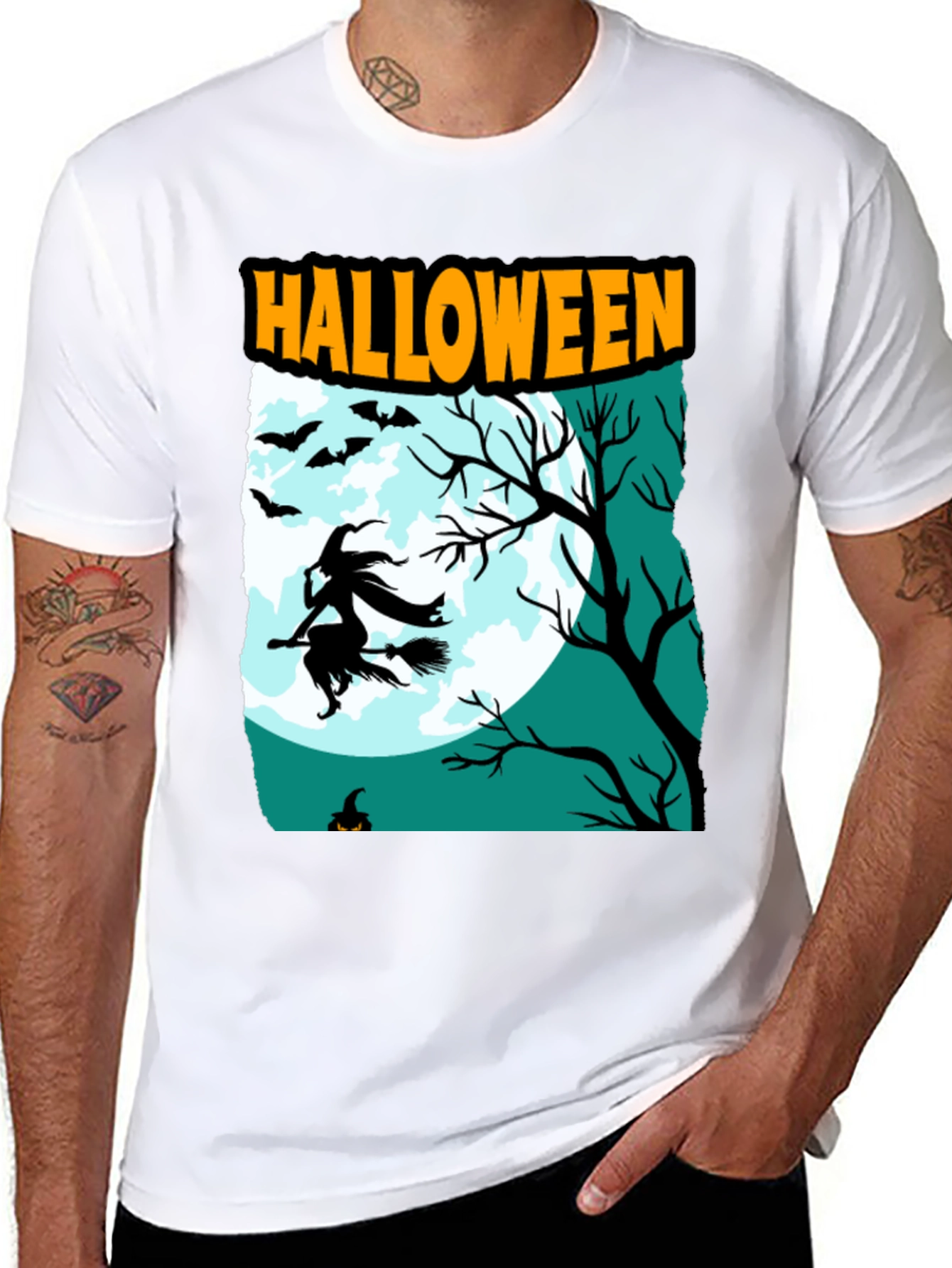 Halloween Witch Graphic T-Shirt