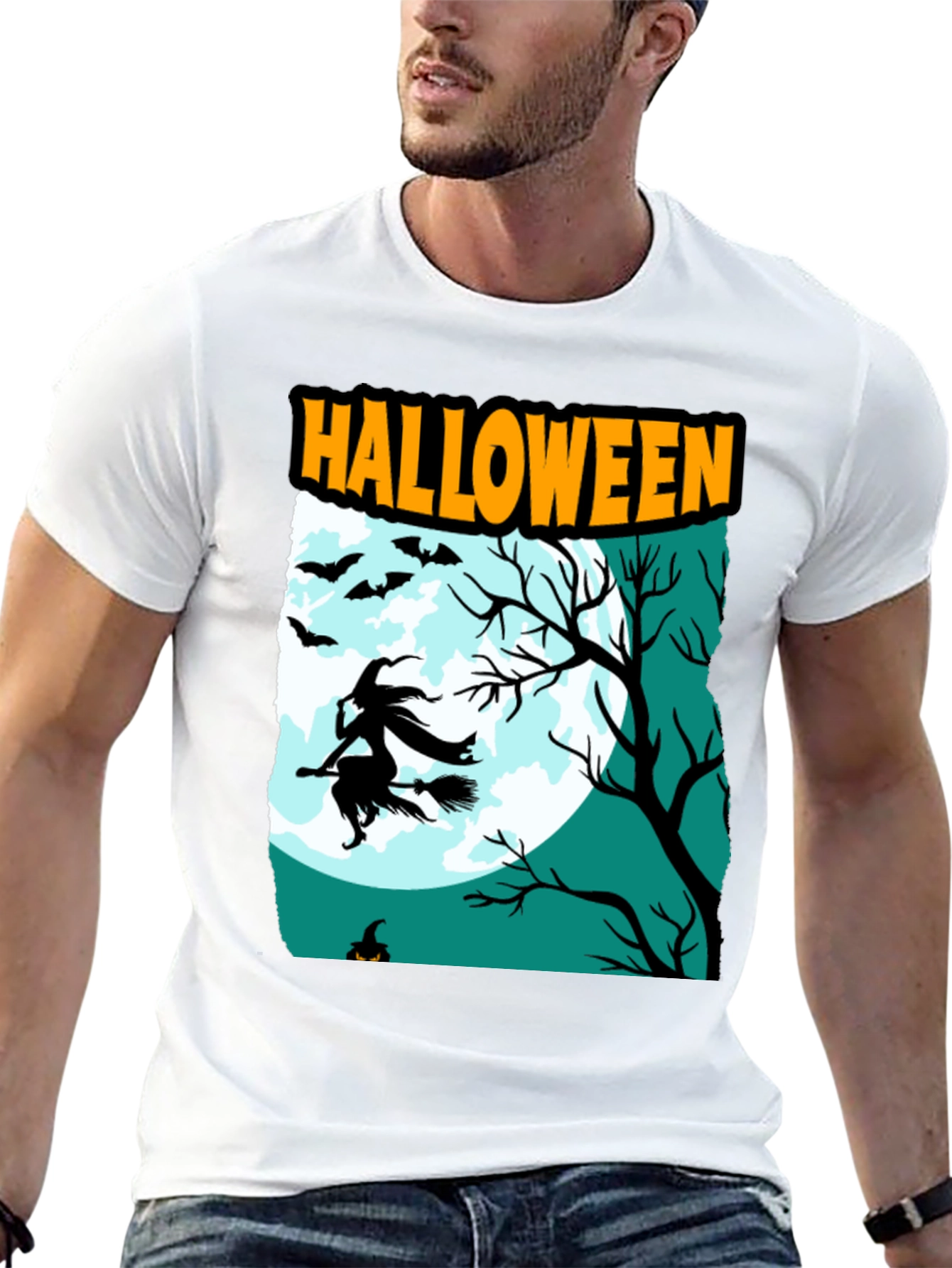 Halloween Witch Graphic T-Shirt