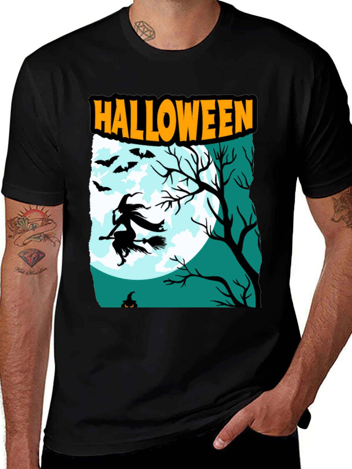 Halloween Witch Graphic T-Shirt